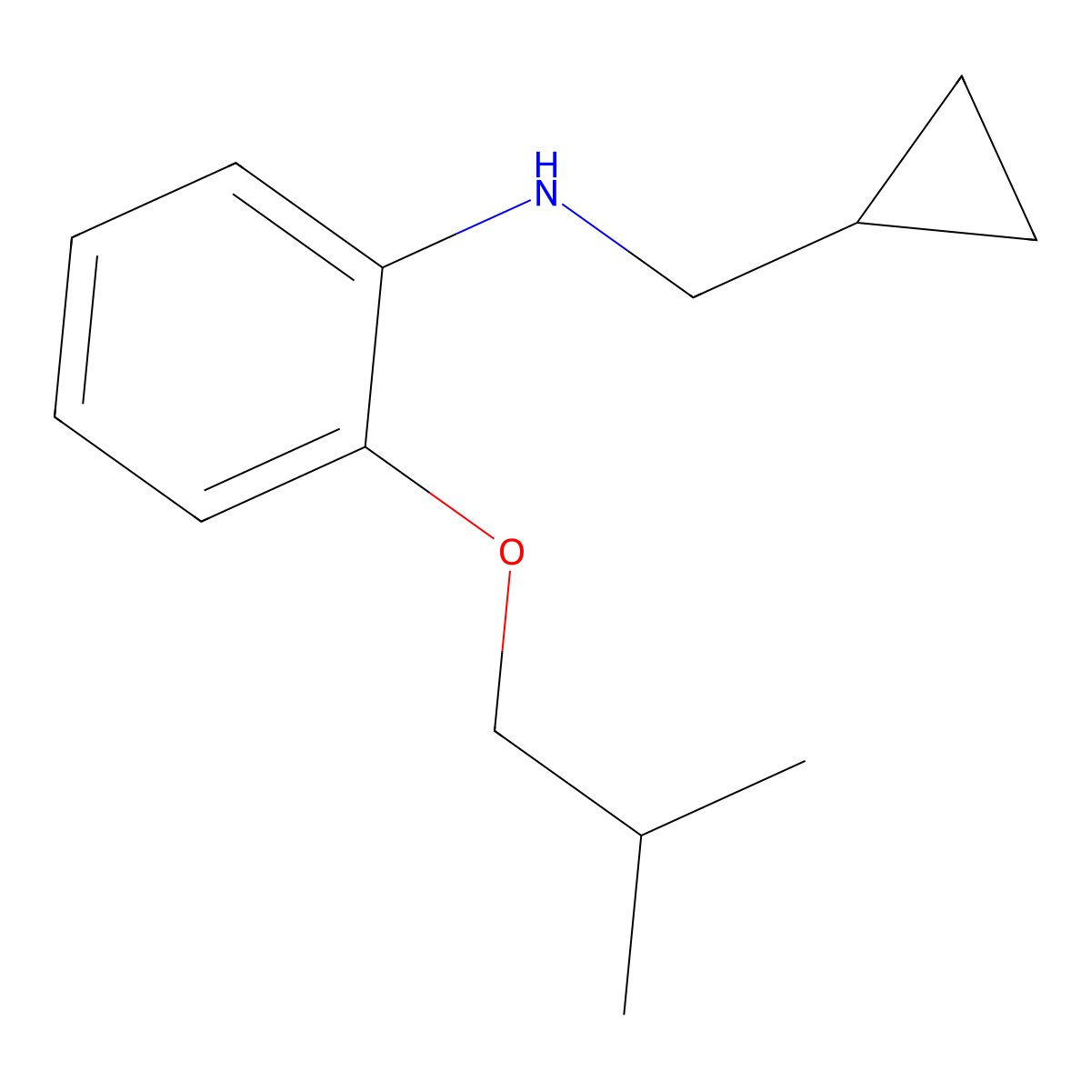 Cyclopropylmethyl-(2-isobutoxyphenyl)-amine molecular structure, CAS 1179192-11-0