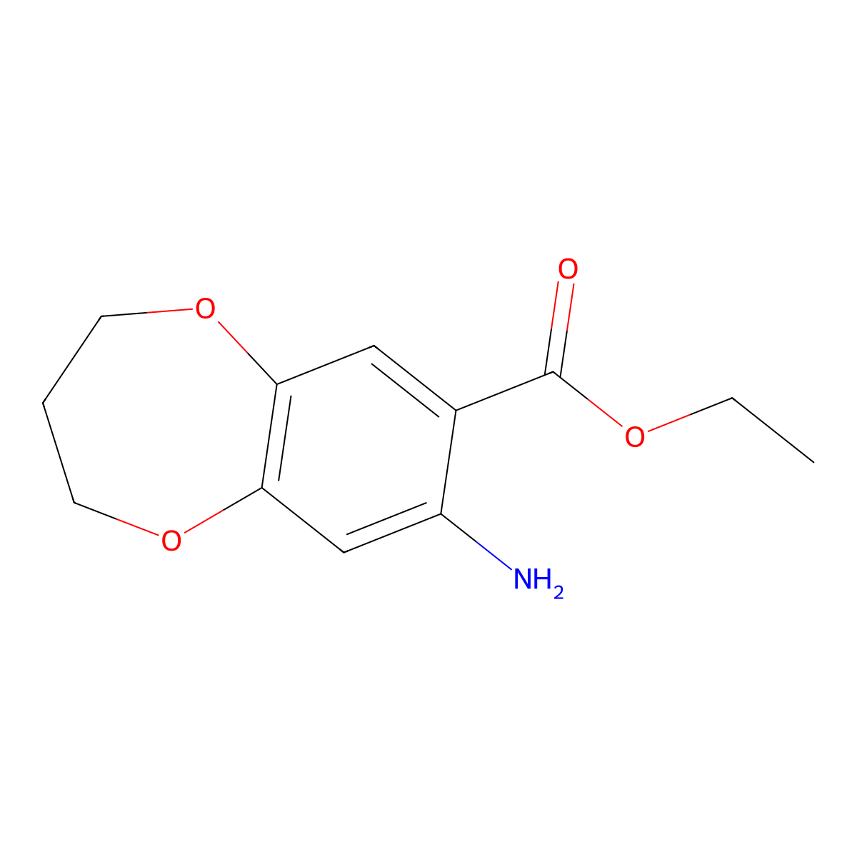 Ethyl 8-amino-3,4-dihydro-2h-benzo[b][1,4]dioxepine-7-carboxylate molecular structure, CAS 1179202-94-8