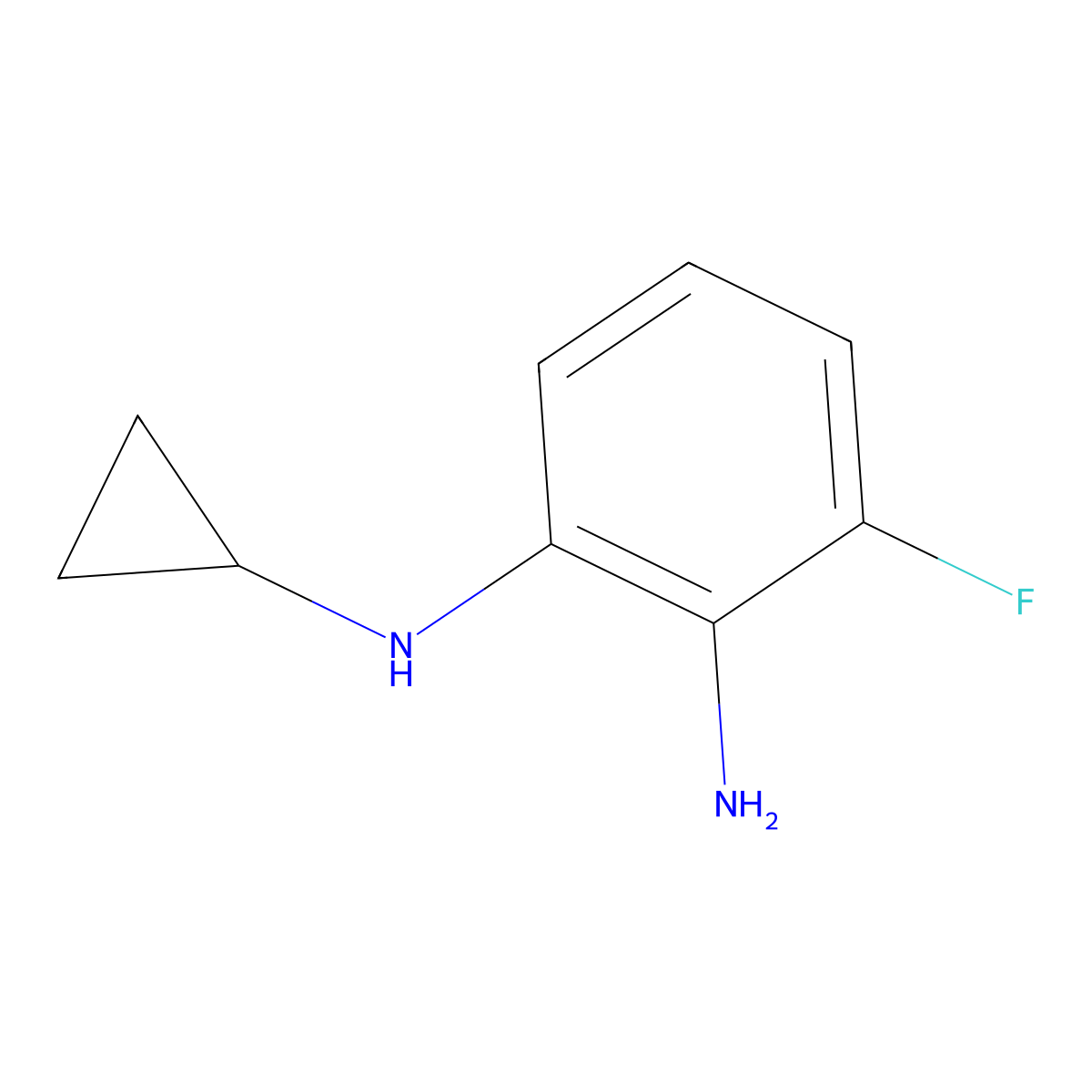 1-N-cyclopropyl-3-fluorobenzene-1,2-diamine molecular structure, CAS 1179208-96-8
