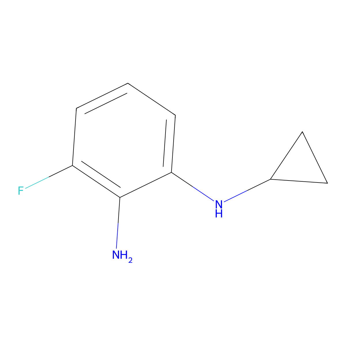 1-N-cyclopropyl-3-fluorobenzene-1,2-diamine molecular structure, CAS 1179208-96-8