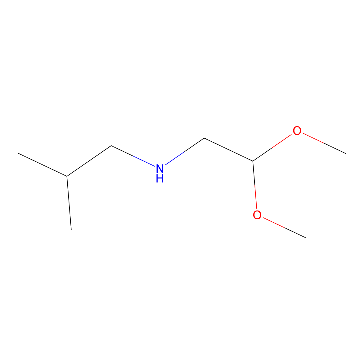 (2,2-Dimethoxyethyl)(2-methylpropyl)amine molecular structure, CAS 1179210-15-1