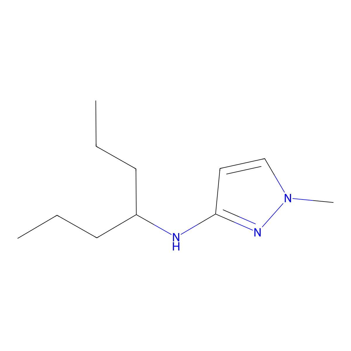 N-(Heptan-4-yl)-1-methyl-1H-pyrazol-3-amine molecular structure, CAS 1179211-42-7