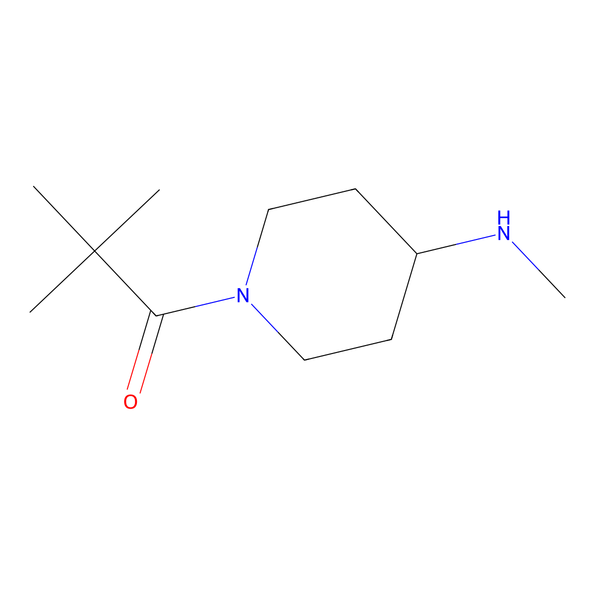 2,2-Dimethyl-1-(4-(methylamino)piperidin-1-yl)propan-1-one molecular structure, CAS 1179212-79-3
