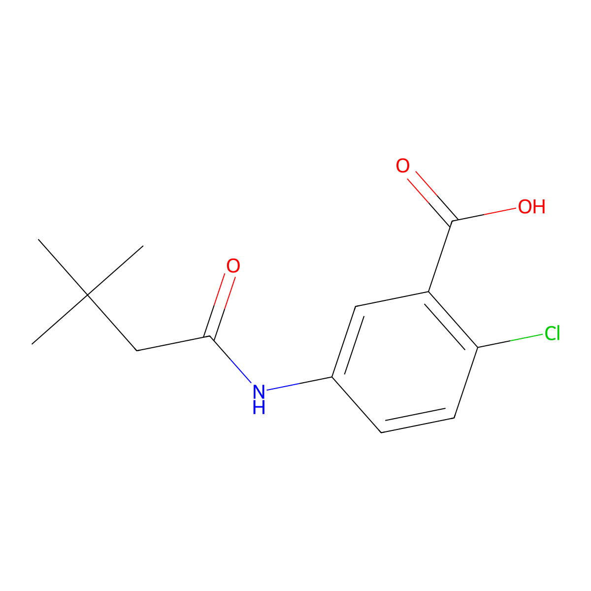 2-Chloro-5-(3,3-dimethylbutanamido)benzoic acid molecular structure, CAS 1179220-59-7