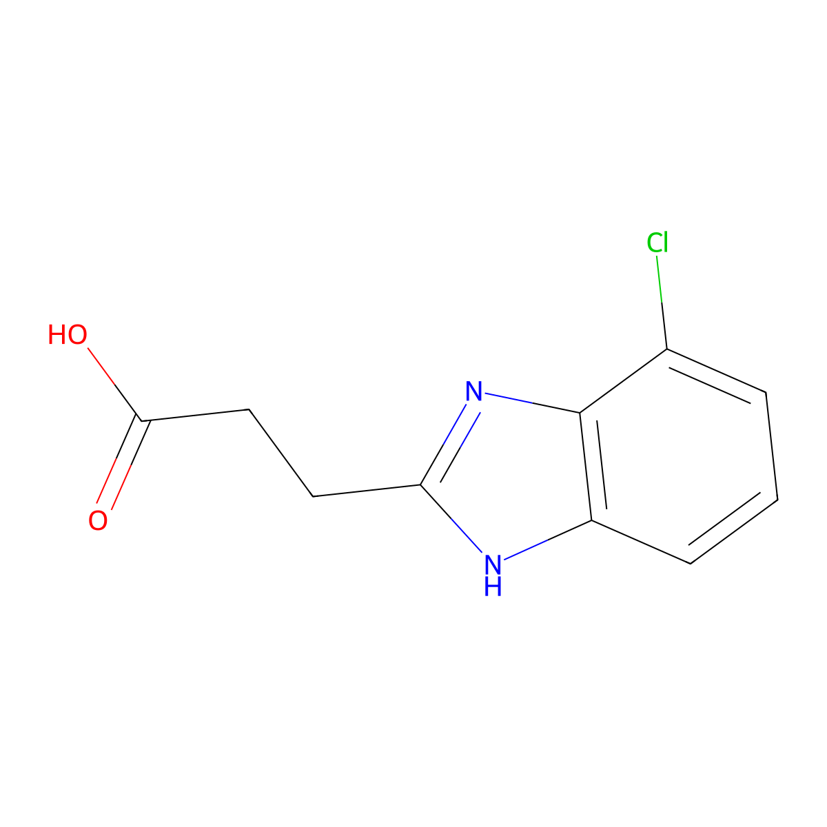3-(7-chloro-1H-1,3-benzodiazol-2-yl)propanoic acid molecular structure, CAS 1179224-44-2