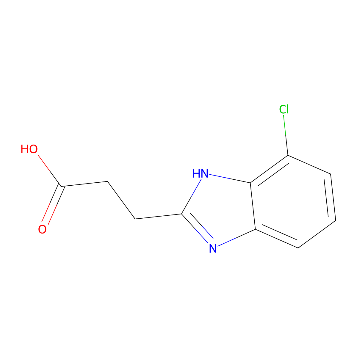 3-(7-chloro-1H-1,3-benzodiazol-2-yl)propanoic acid molecular structure, CAS 1179224-44-2