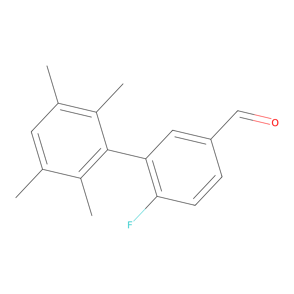 6-Fluoro-2',3',5',6'-tetramethyl[1,1'-biphenyl]-3-carboxaldehyde molecular structure, CAS 1179228-72-8