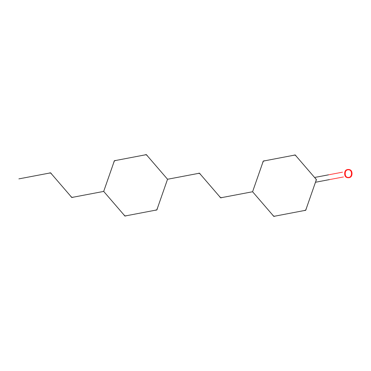 trans-4-[2-(4-Propylcyclohexyl)ethyl]cyclohexanone molecular structure, CAS 117923-32-7