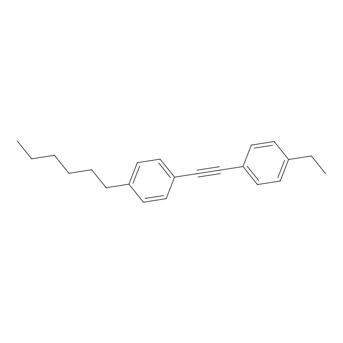 1-Ethyl-4-[(4-hexylphenyl)ethynyl]benzene molecular structure, CAS 117923-34-9