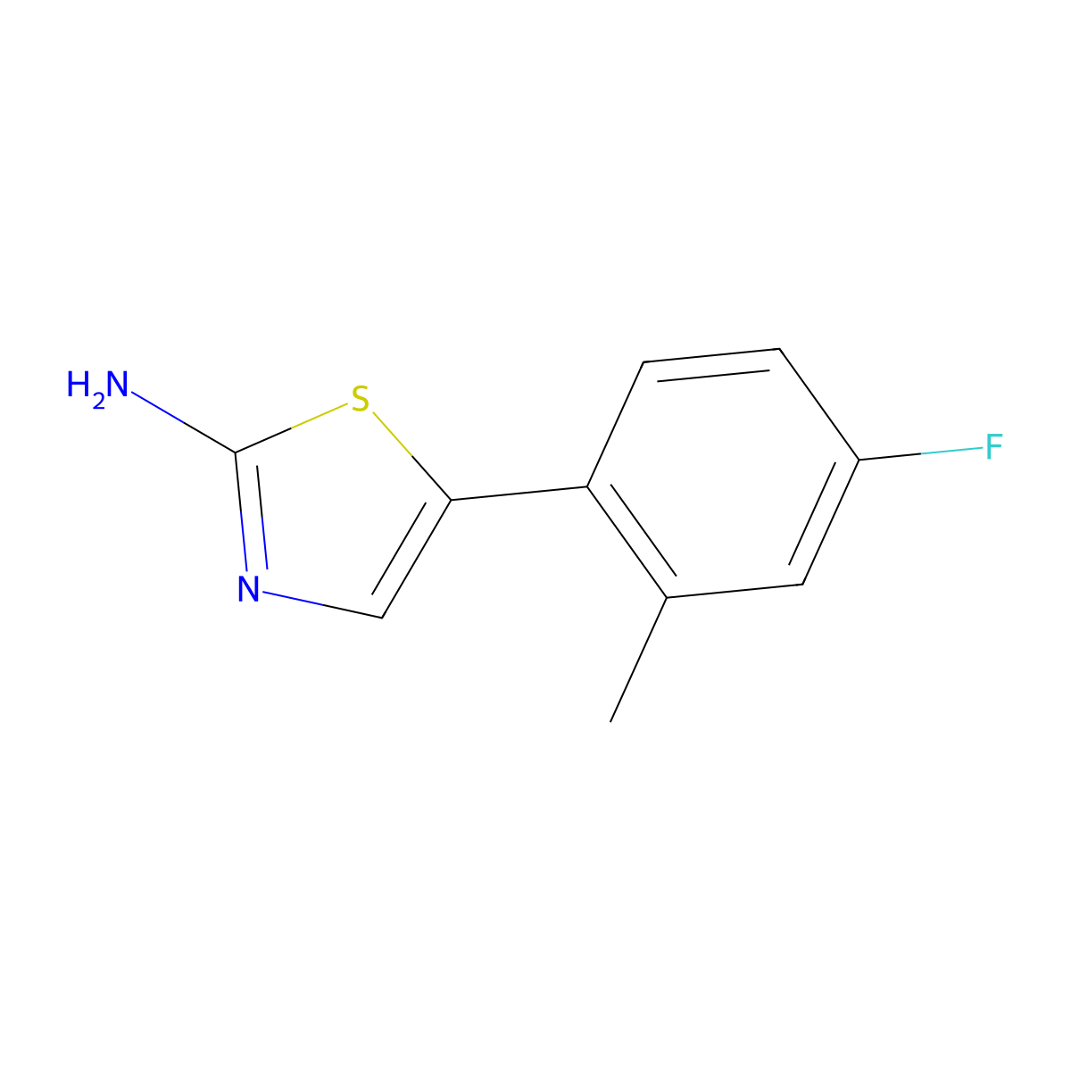 5-(4-Fluoro-2-methylphenyl)thiazol-2-amine molecular structure, CAS 1179232-29-1