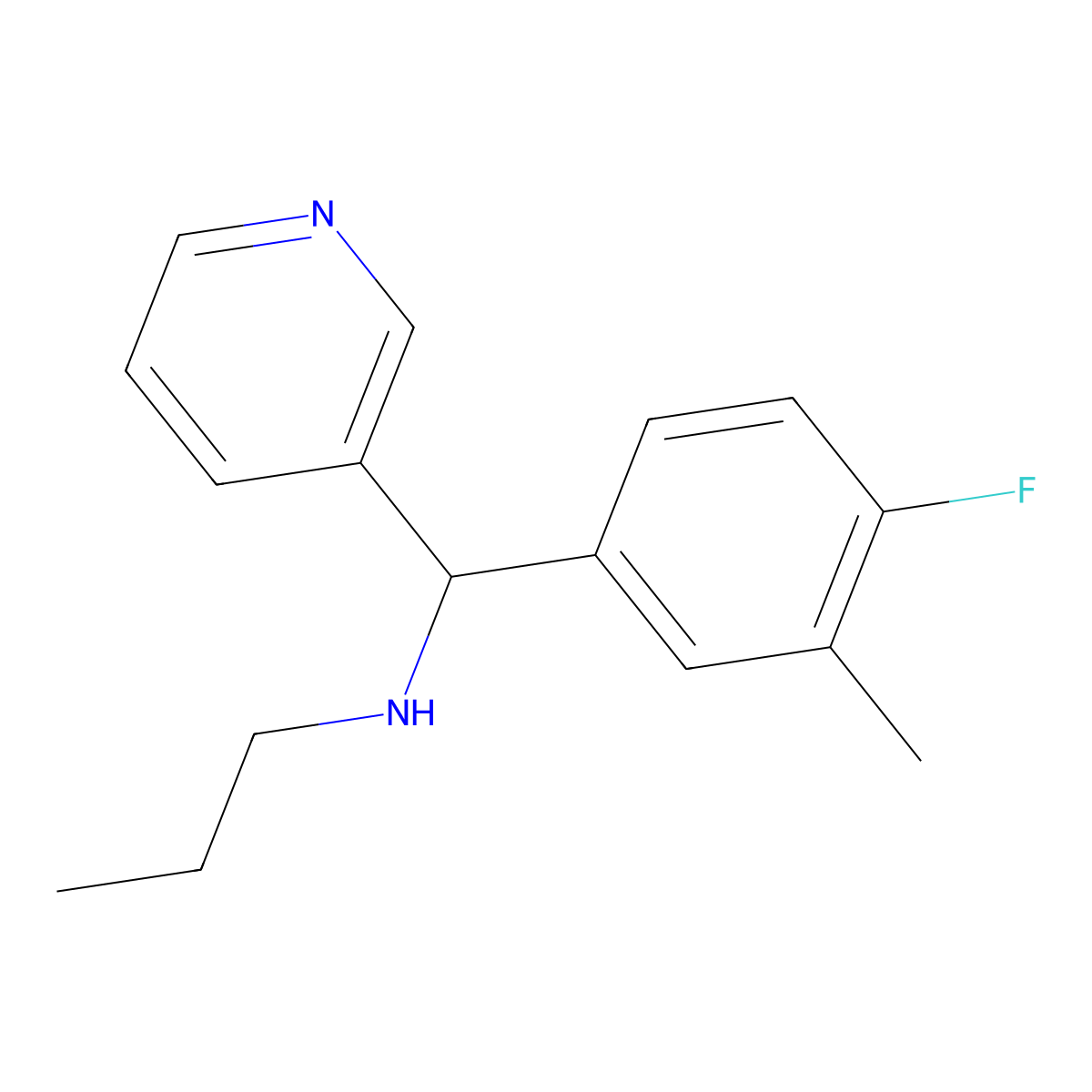 [(4-Fluoro-3-methylphenyl)(pyridin-3-yl)methyl](propyl)amine molecular structure, CAS 1179234-00-4