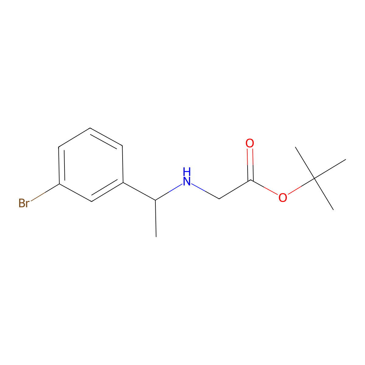 Tert-butyl 2-{[1-(3-bromophenyl)ethyl]amino}acetate molecular structure, CAS 1179235-08-5