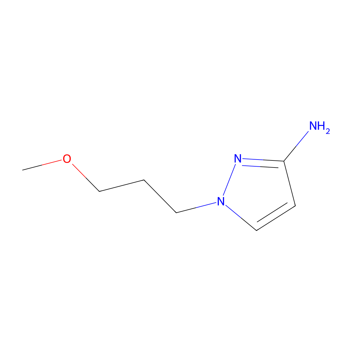1-(3-methoxypropyl)-1H-pyrazol-3-amine molecular structure, CAS 1179235-39-2