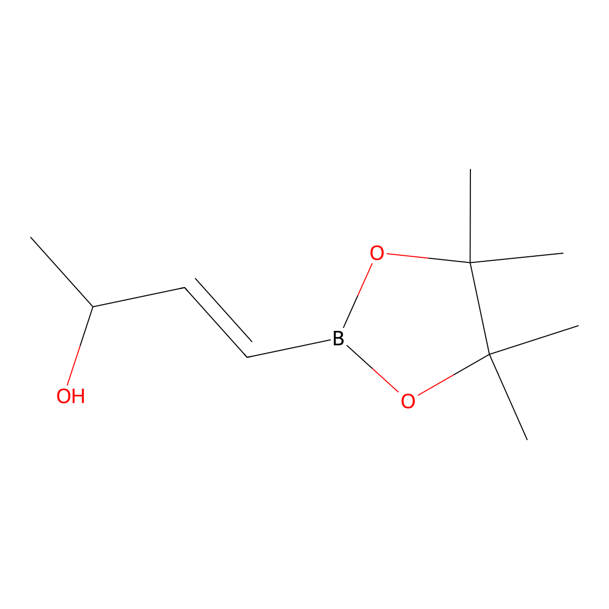 (E)-4-(4,4,5,5-tetramethyl-1,3,2-dioxaborolan-2-yl)but-3-en-2-ol molecular structure, CAS 117924-31-9