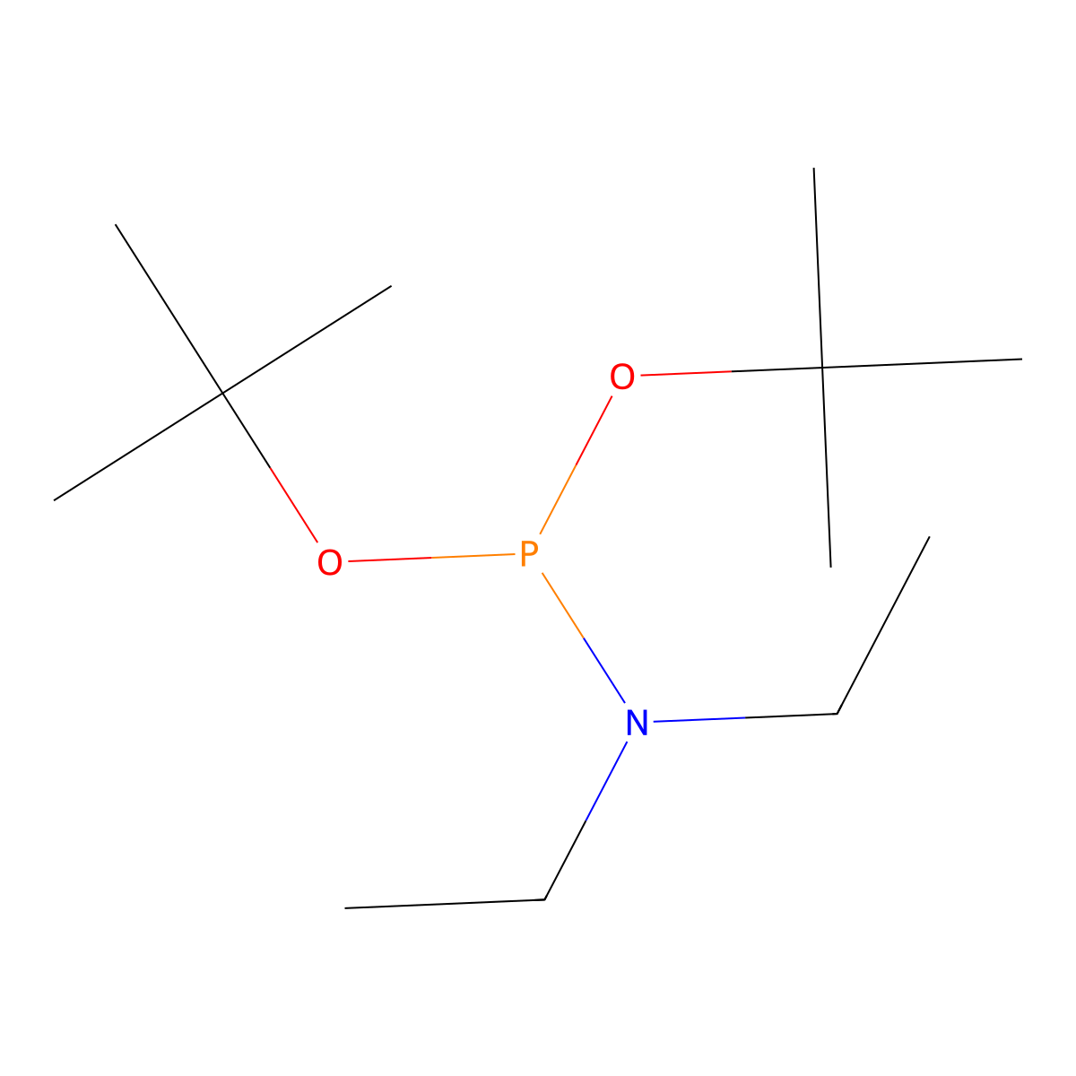 Di-tert-butyl diethylphosphoramidite molecular structure, CAS 117924-33-1