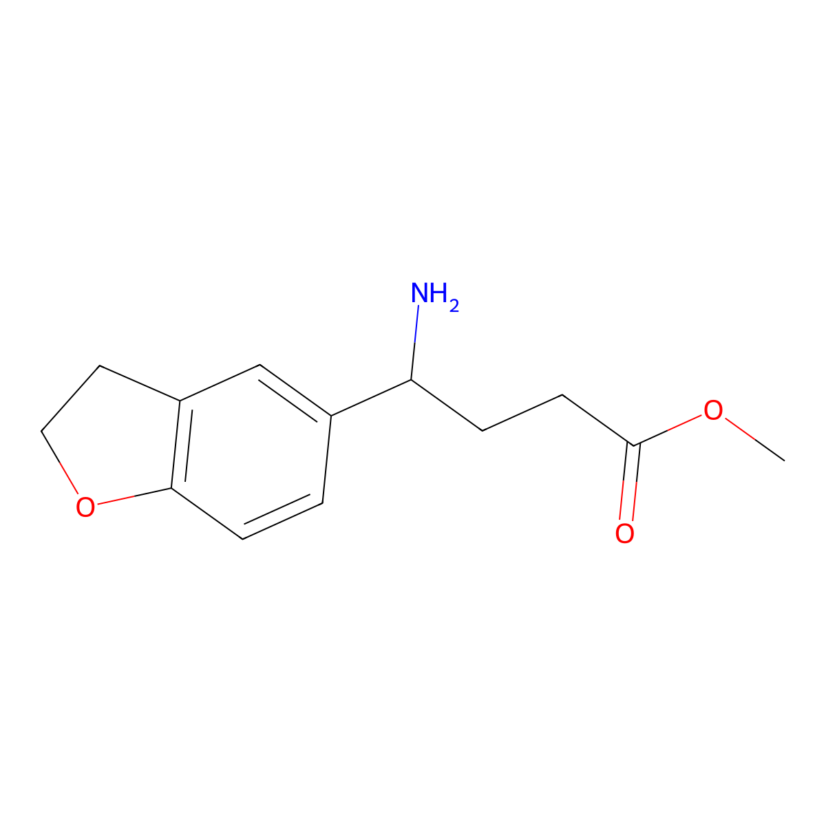 Methyl 4-amino-4-(2,3-dihydrobenzofuran-5-yl)butanoate molecular structure, CAS 1179244-94-0