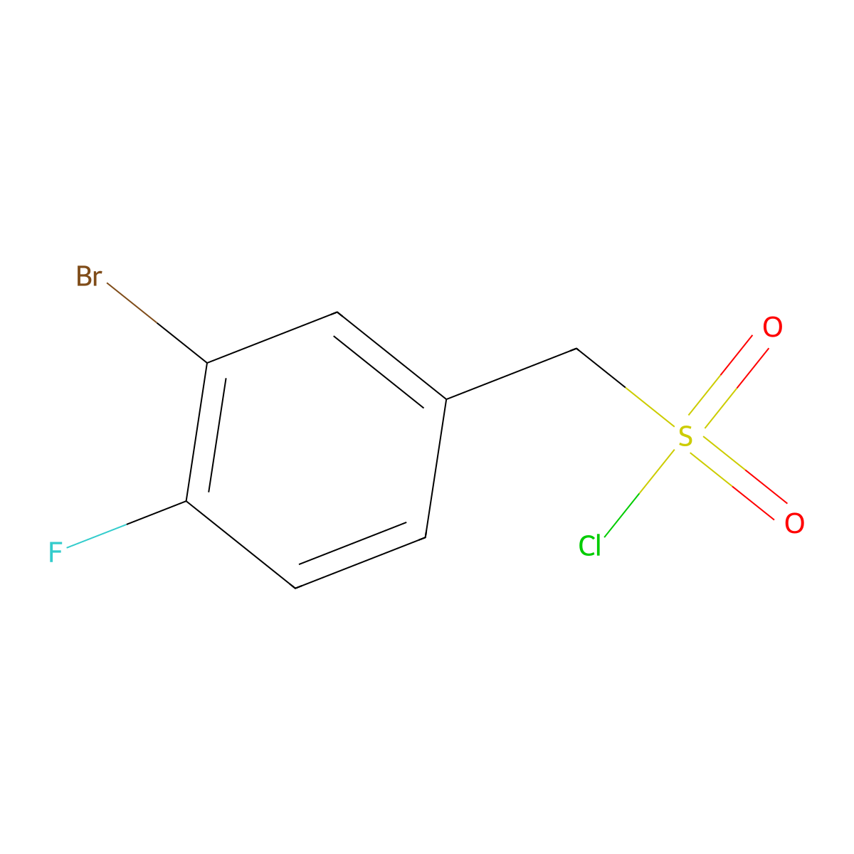 (3-Bromo-4-fluorophenyl)methanesulfonyl chloride molecular structure, CAS 1179247-63-2
