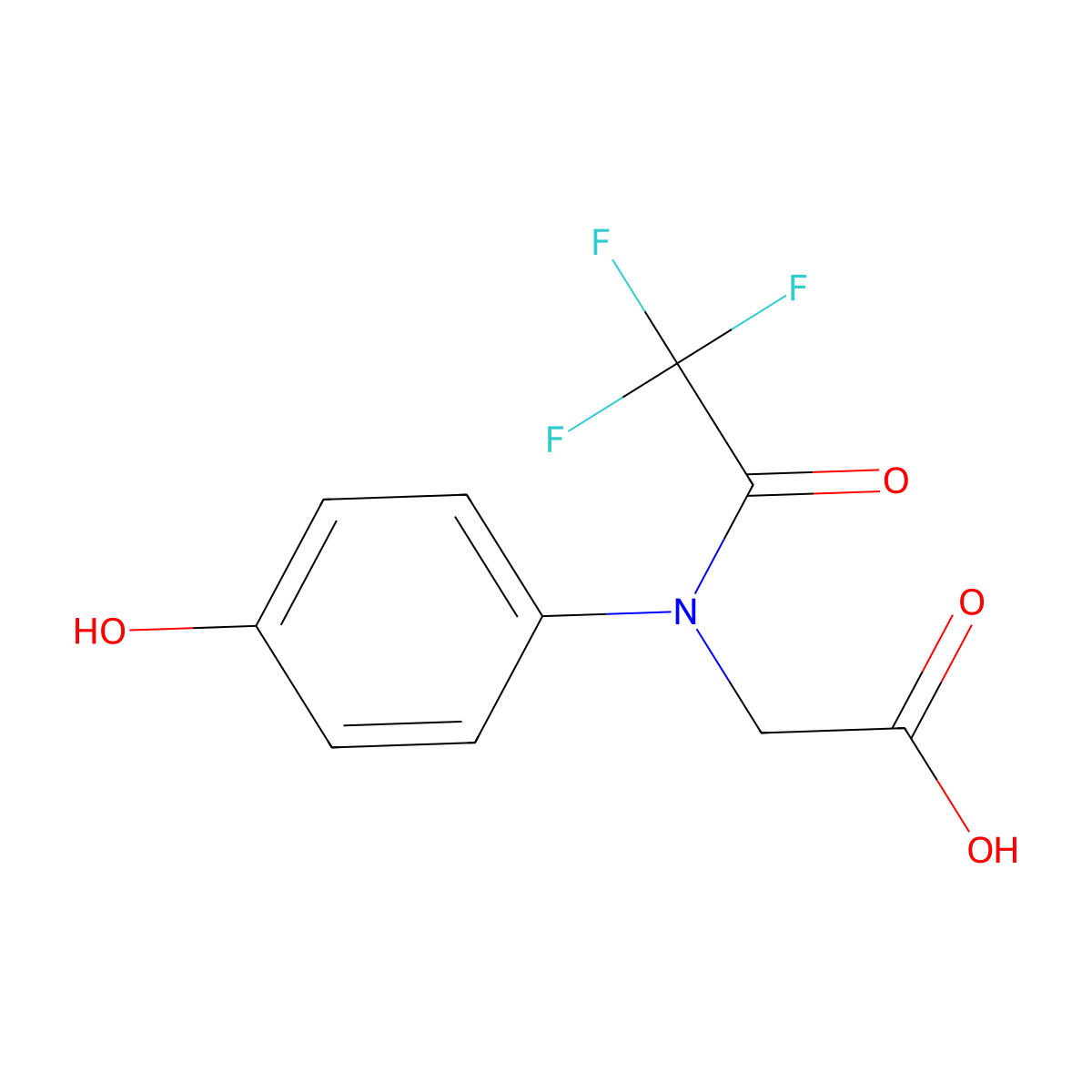 2-[2,2,2-trifluoro-N-(4-hydroxyphenyl)acetamido]acetic acid molecular structure, CAS 1179249-20-7