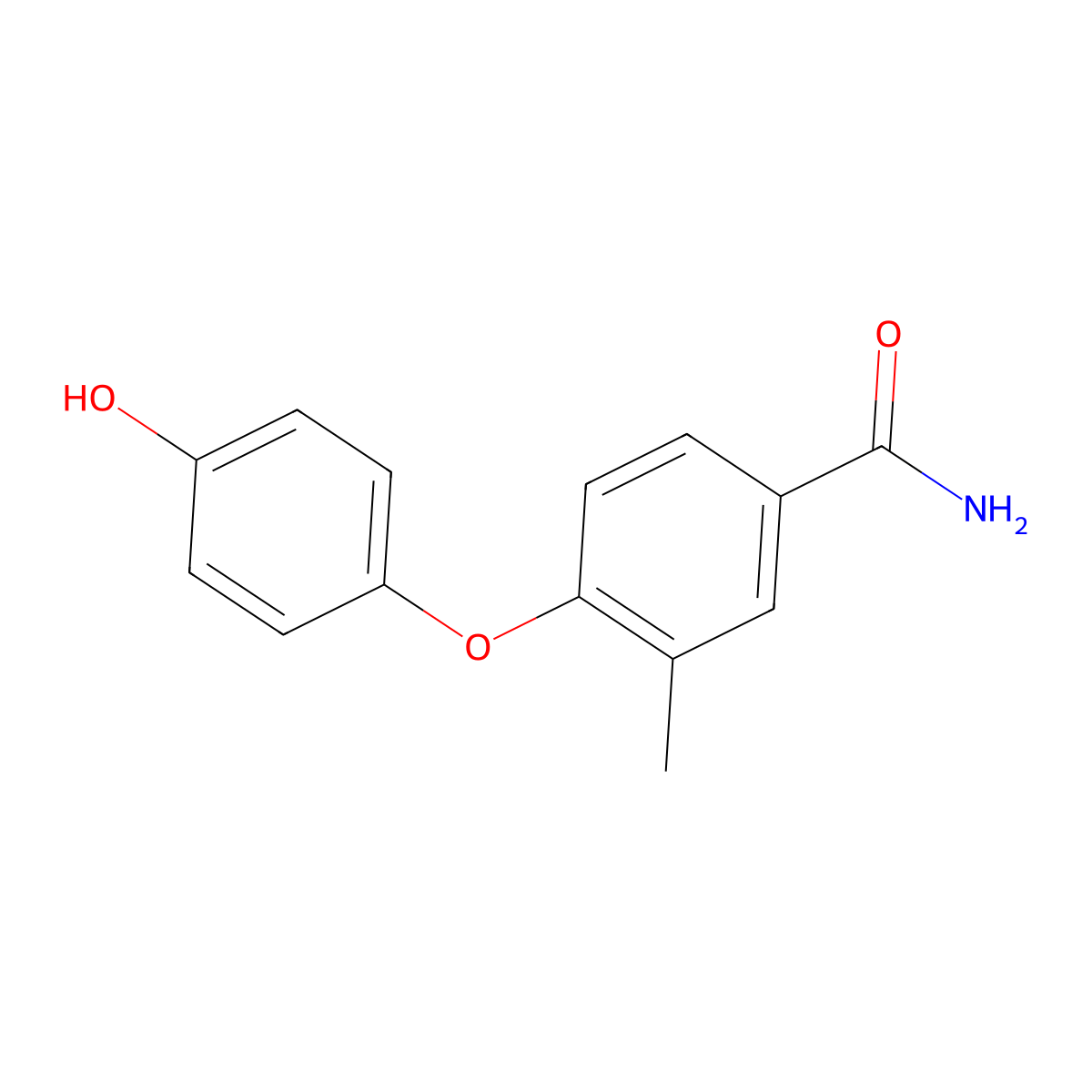 4-(4-Hydroxyphenoxy)-3-methylbenzamide molecular structure, CAS 1179251-46-7