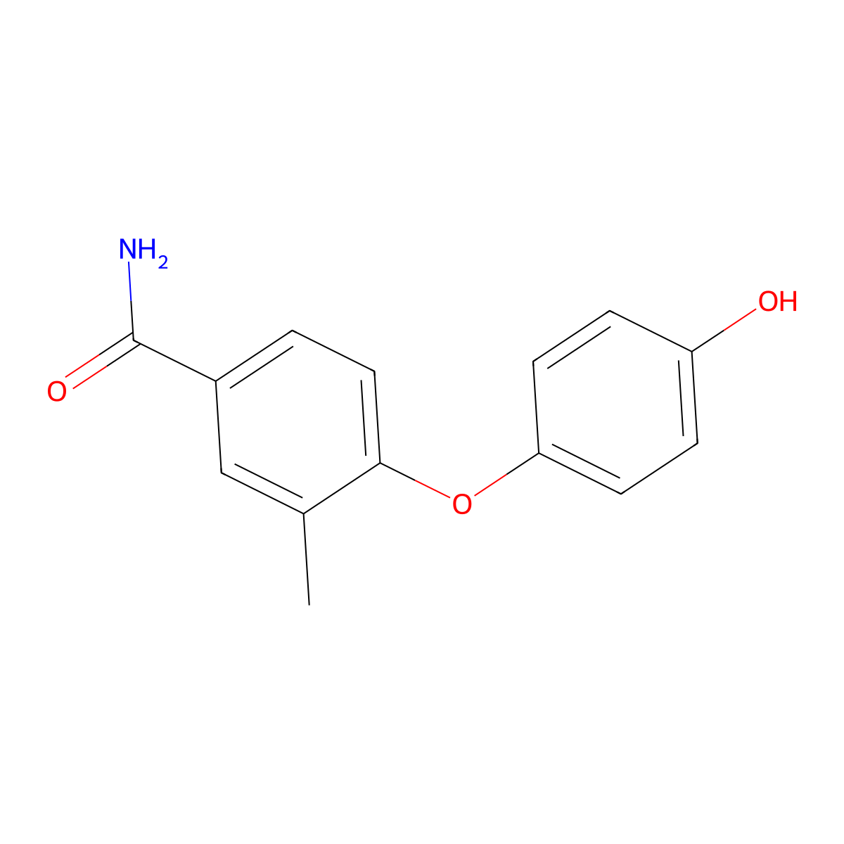 4-(4-Hydroxyphenoxy)-3-methylbenzamide molecular structure, CAS 1179251-46-7