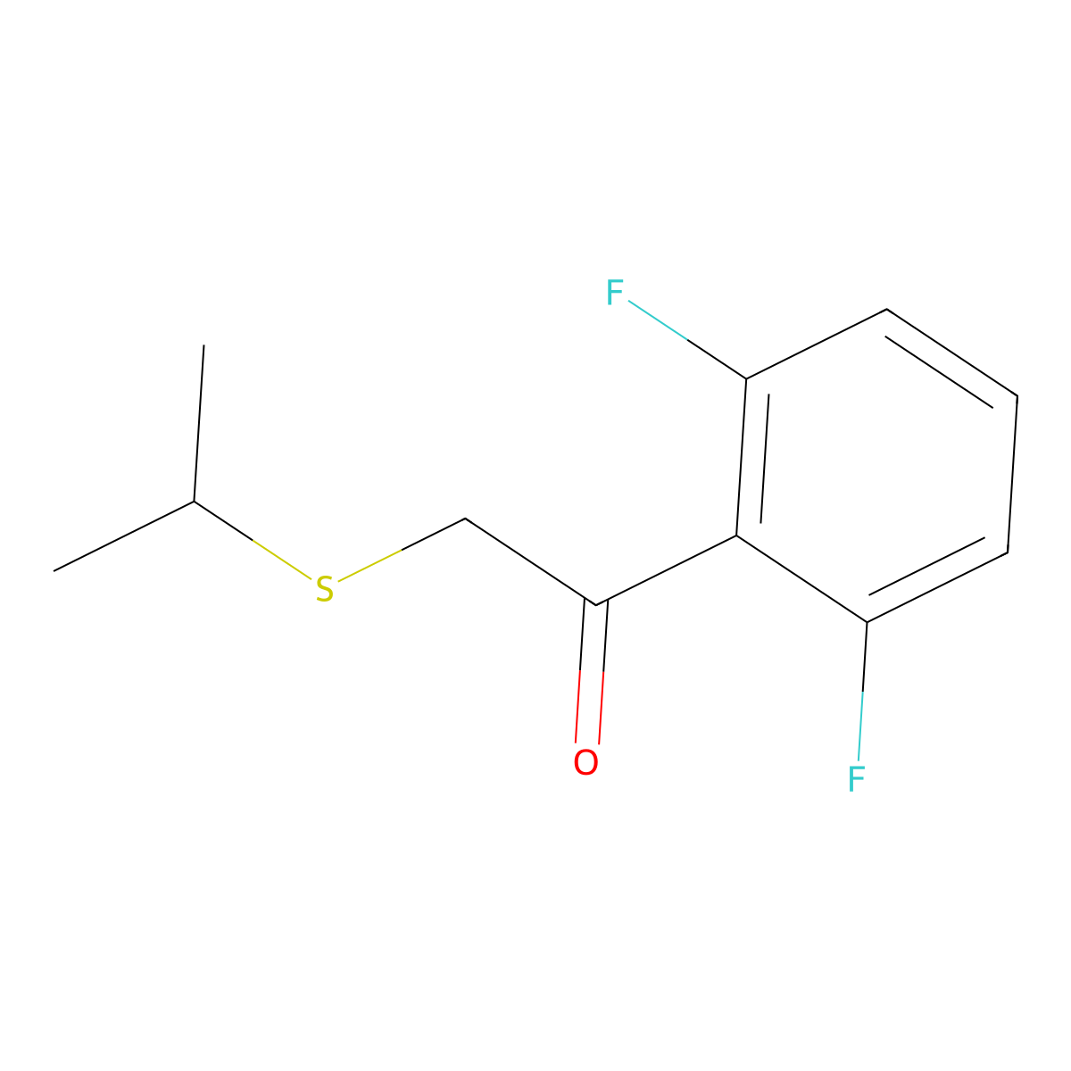 1-(2,6-Difluorophenyl)-2-(isopropylthio)ethan-1-one molecular structure, CAS 1179252-28-8