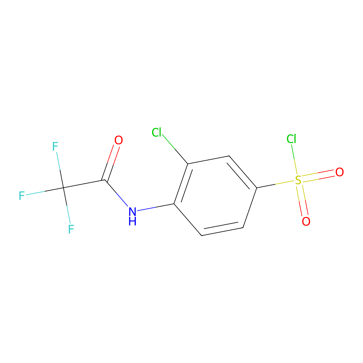 3-Chloro-4-(2,2,2-trifluoroacetamido)benzene-1-sulfonyl chloride molecular structure, CAS 1179256-73-5