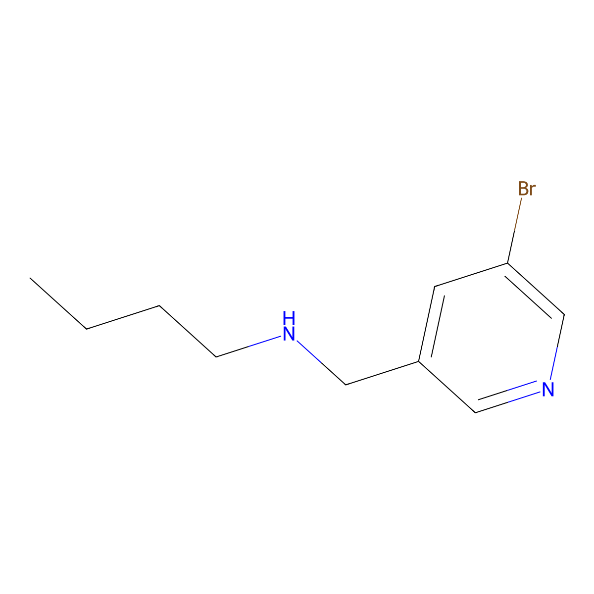 N-((5-bromopyridin-3-yl)methyl)butan-1-amine molecular structure, CAS 1179257-33-0