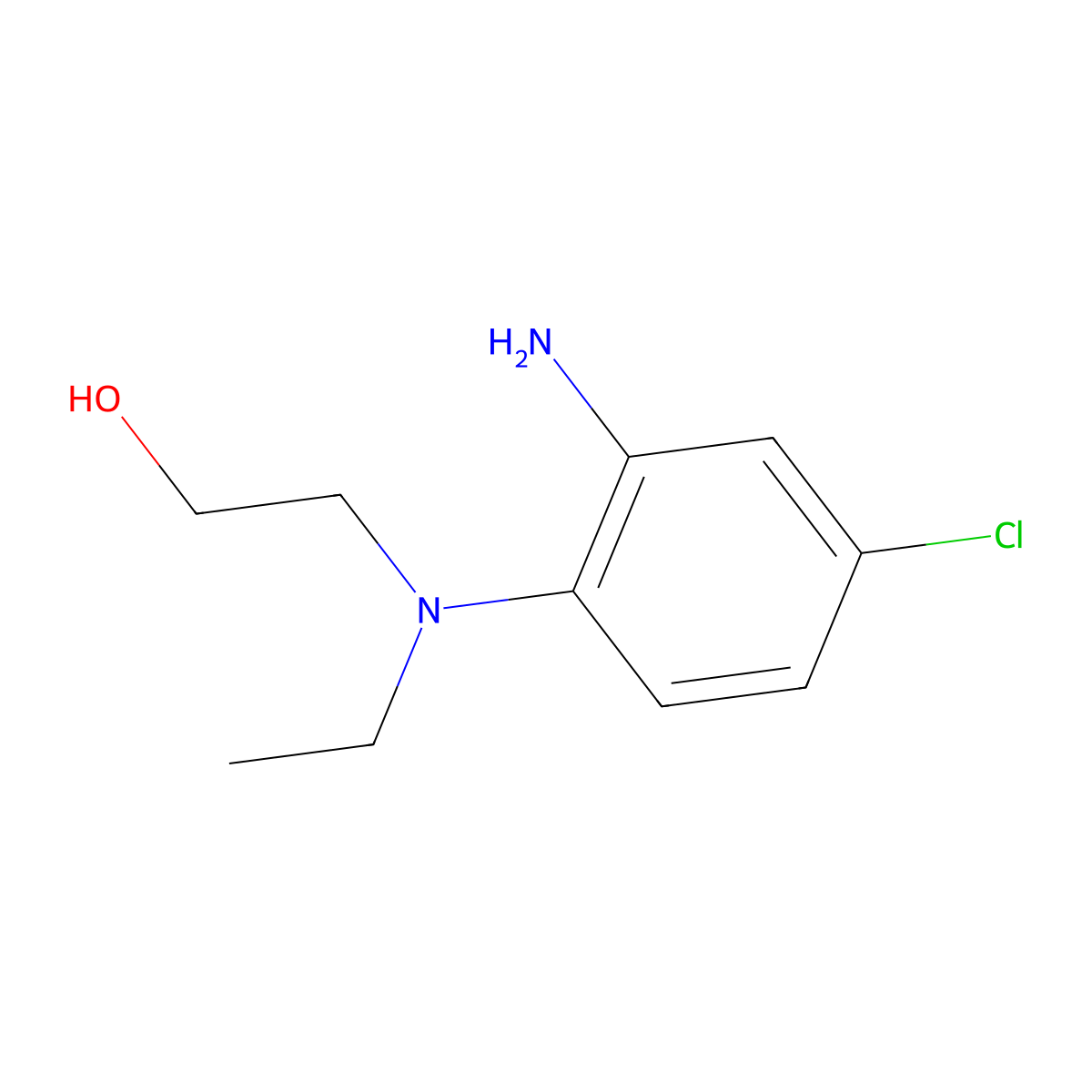 2-((2-Amino-4-chlorophenyl)(ethyl)amino)ethanol molecular structure, CAS 1179262-18-0