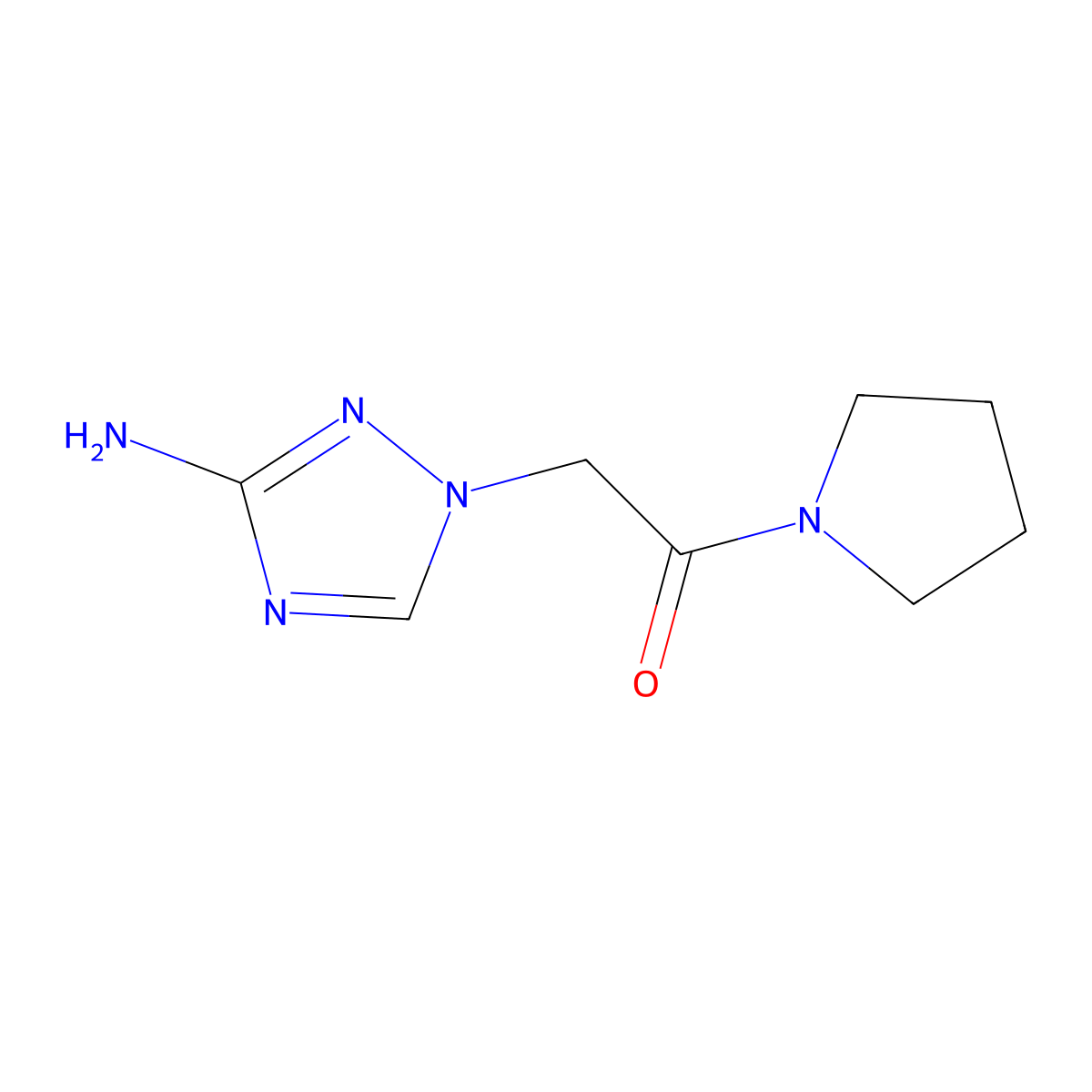 2-(3-Amino-1H-1,2,4-triazol-1-YL)-1-(pyrrolidin-1-YL)ethan-1-one molecular structure, CAS 1179264-01-7