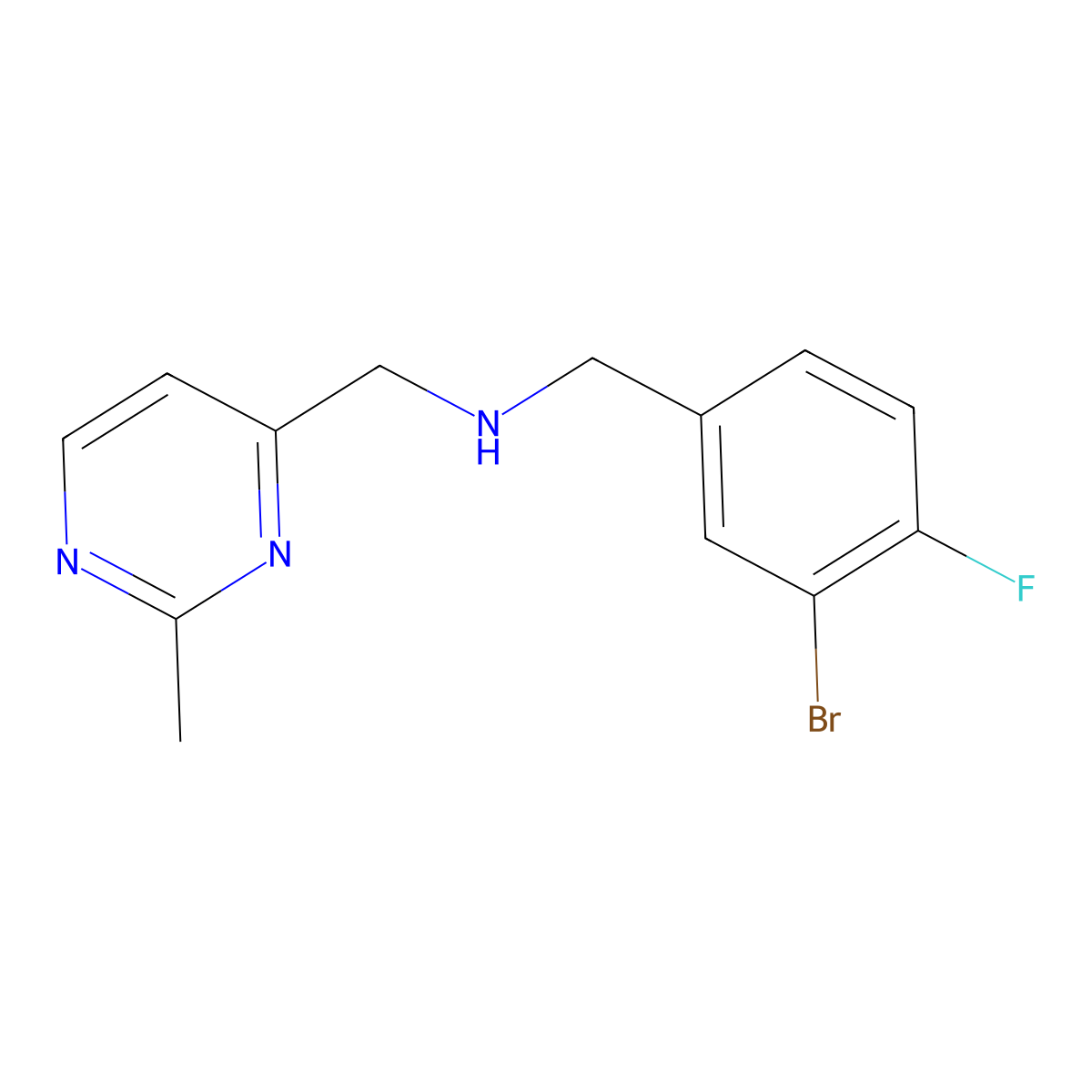 N-[(3-Bromo-4-fluorophenyl)methyl]-2-methyl-4-pyrimidinemethanamine molecular structure, CAS 1179269-07-8