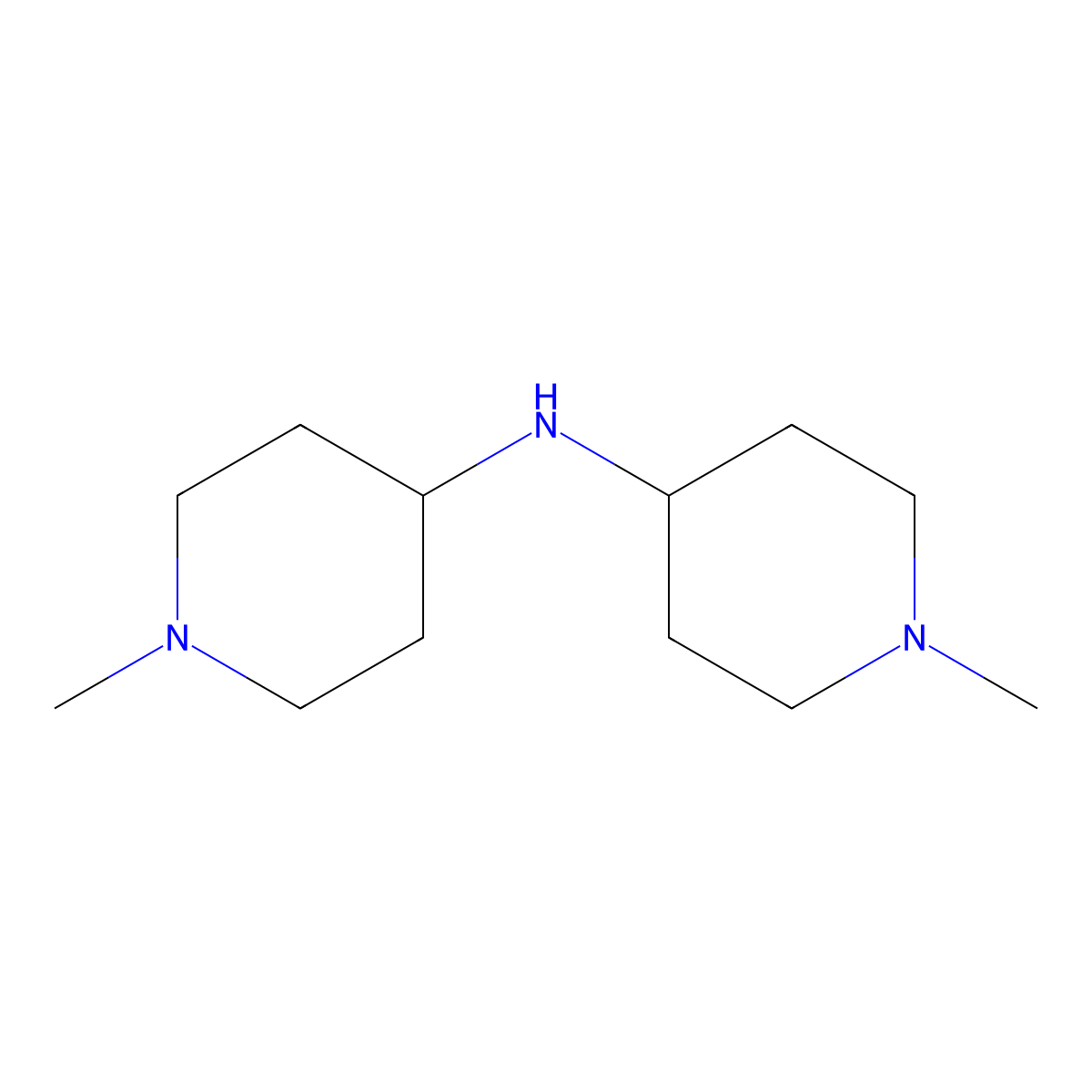 1-methyl-N-(1-methylpiperidin-4-yl)piperidin-4-amine molecular structure, CAS 117927-28-3