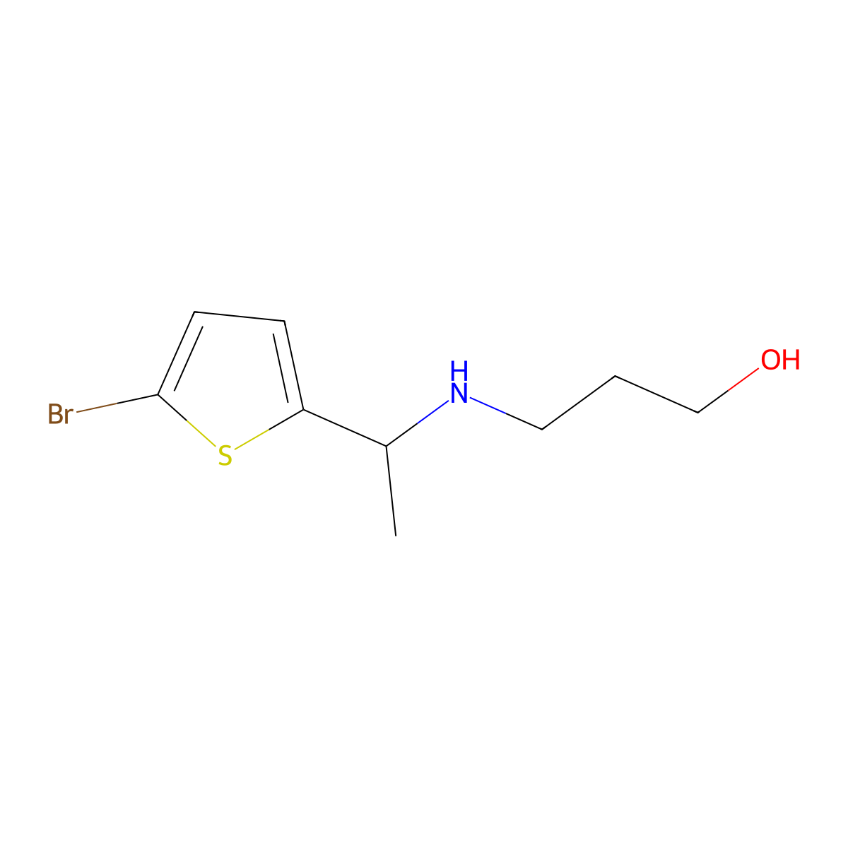 3-{[1-(5-Bromothiophen-2-yl)ethyl]amino}propan-1-ol molecular structure, CAS 1179273-63-2
