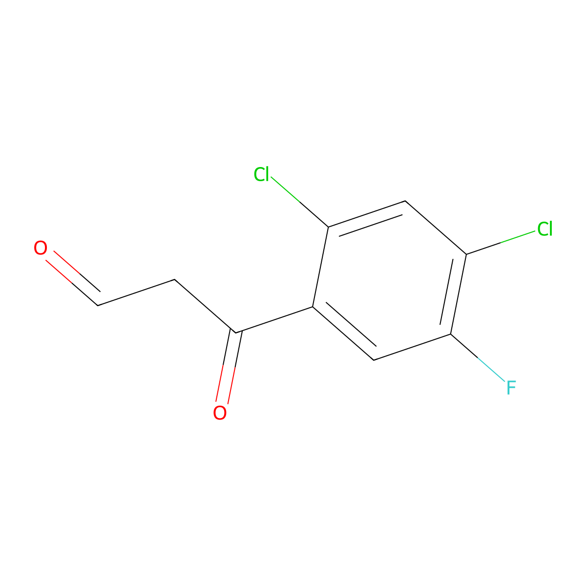 3-(2,4-Dichloro-5-fluorophenyl)-3-oxopropanal molecular structure, CAS 1179276-80-2
