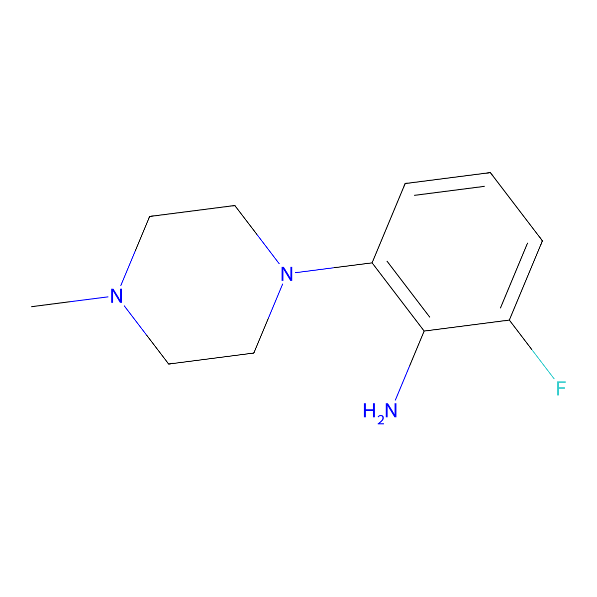 2-Fluoro-6-(4-methylpiperazin-1-yl)aniline molecular structure, CAS 1179276-91-5