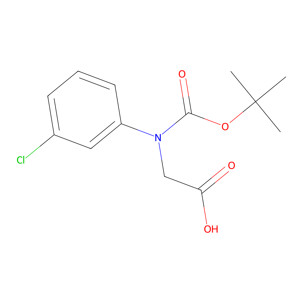 2-{[(Tert-butoxy)carbonyl](3-chlorophenyl)amino}acetic acid molecular structure, CAS 1179281-77-6