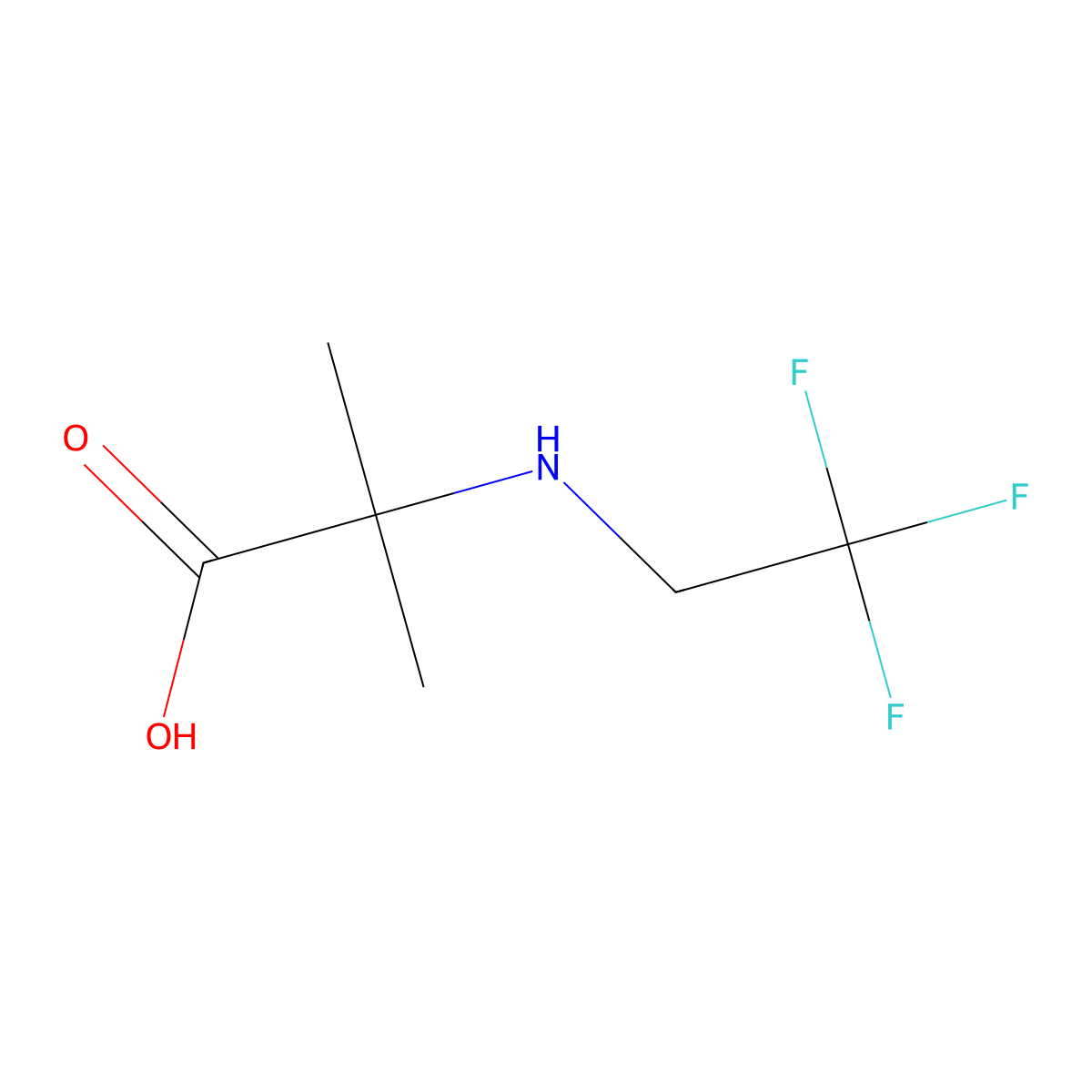 2-Methyl-2-[(2,2,2-trifluoroethyl)amino]propanoic acid molecular structure, CAS 1179284-80-0