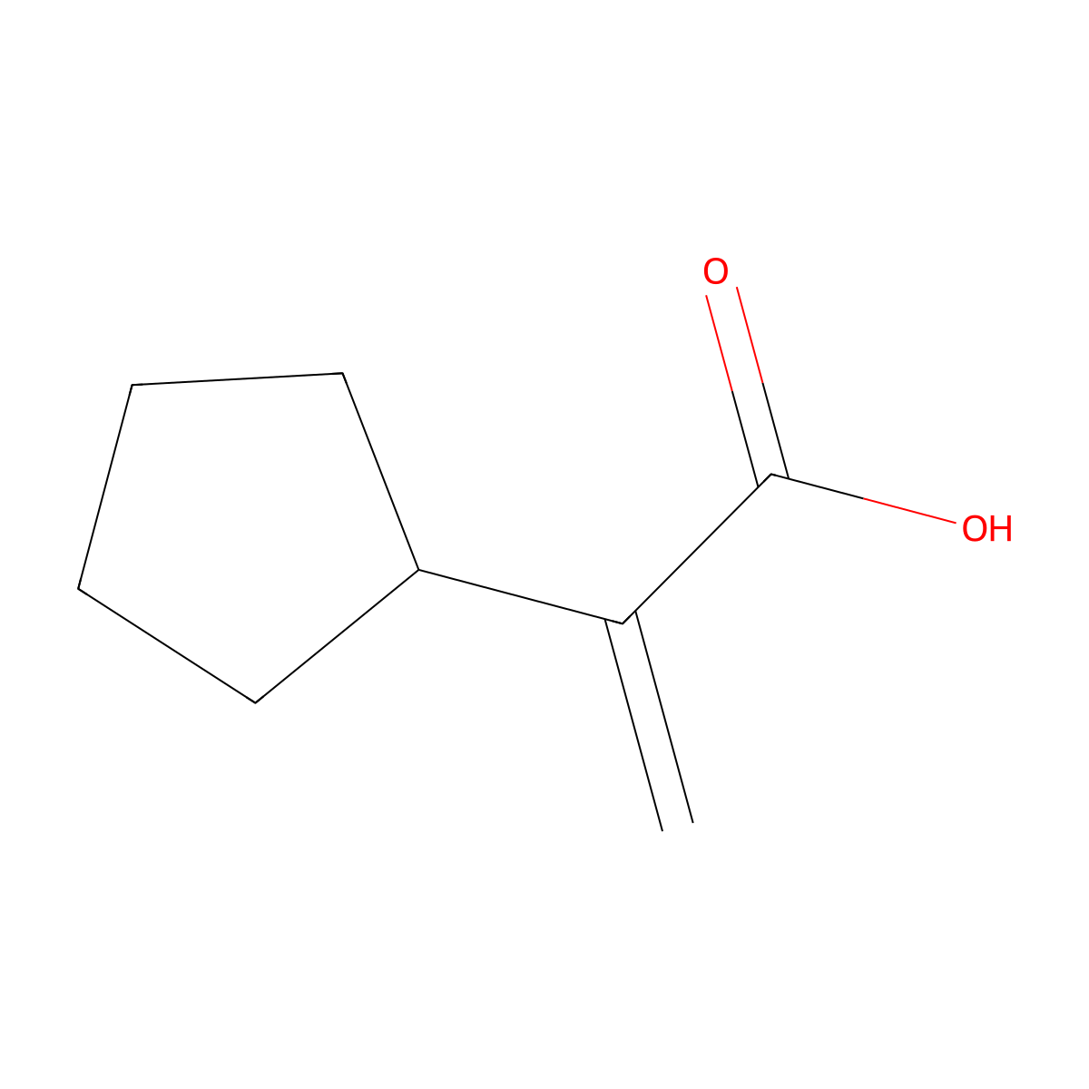 2-Cyclopentylprop-2-enoic acid molecular structure, CAS 117929-78-9