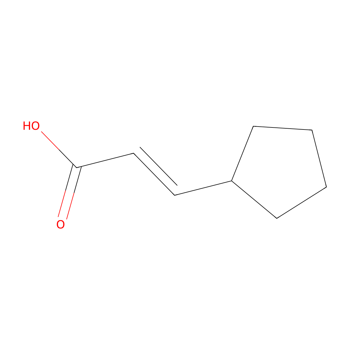 3-Cyclopentylprop-2-enoic acid molecular structure, CAS 117929-80-3