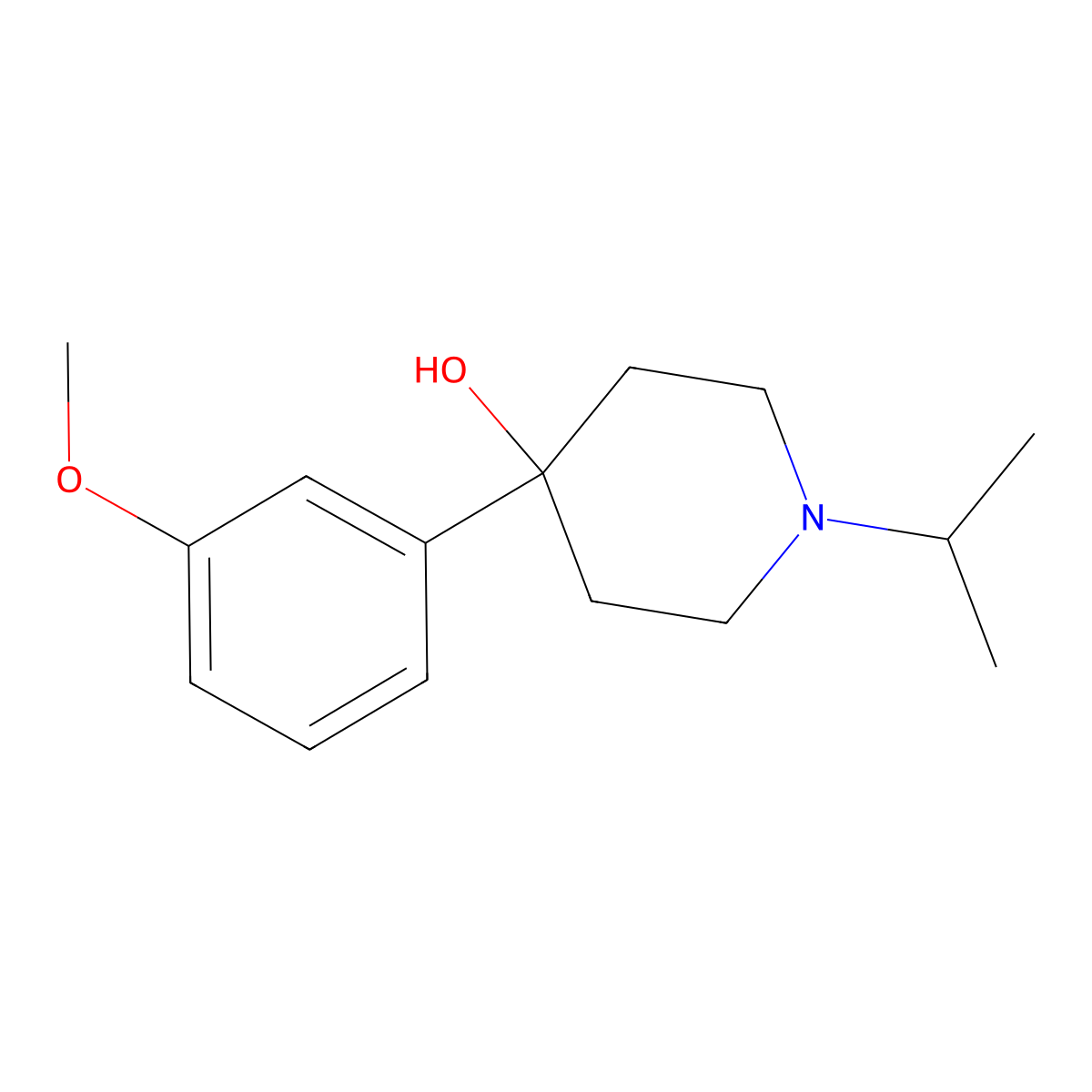 4-Hydroxy-4-(3-methoxyphenyl)-1-iso-propylpiperidine molecular structure, CAS 1179290-29-9