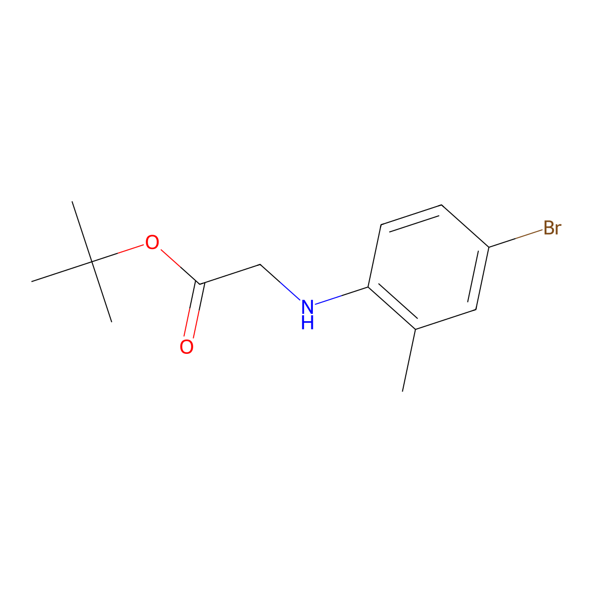 Tert-butyl (4-bromo-2-methylphenyl)glycinate molecular structure, CAS 1179290-57-3