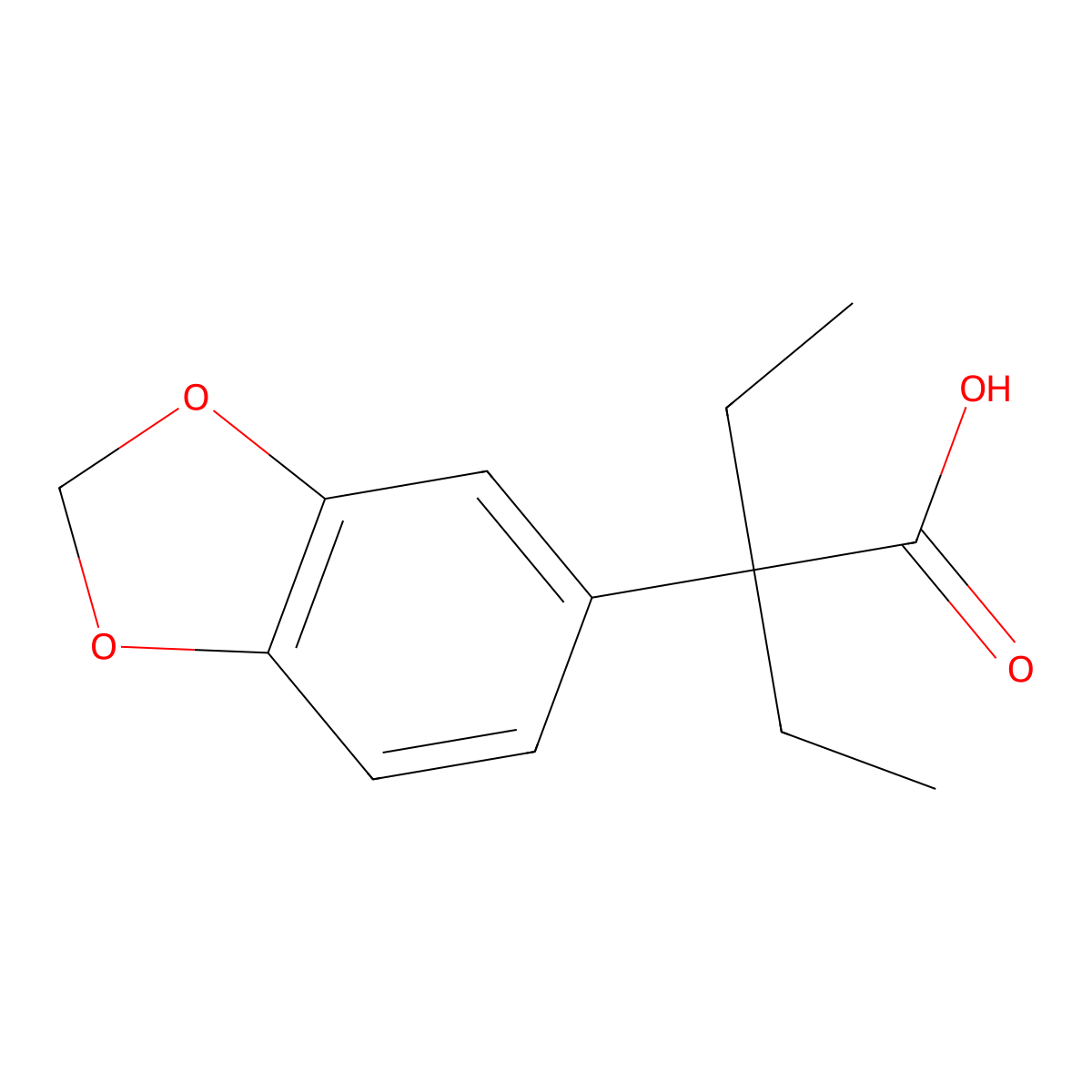 2-(1,3-Dioxaindan-5-yl)-2-ethylbutanoic acid molecular structure, CAS 1179291-42-9