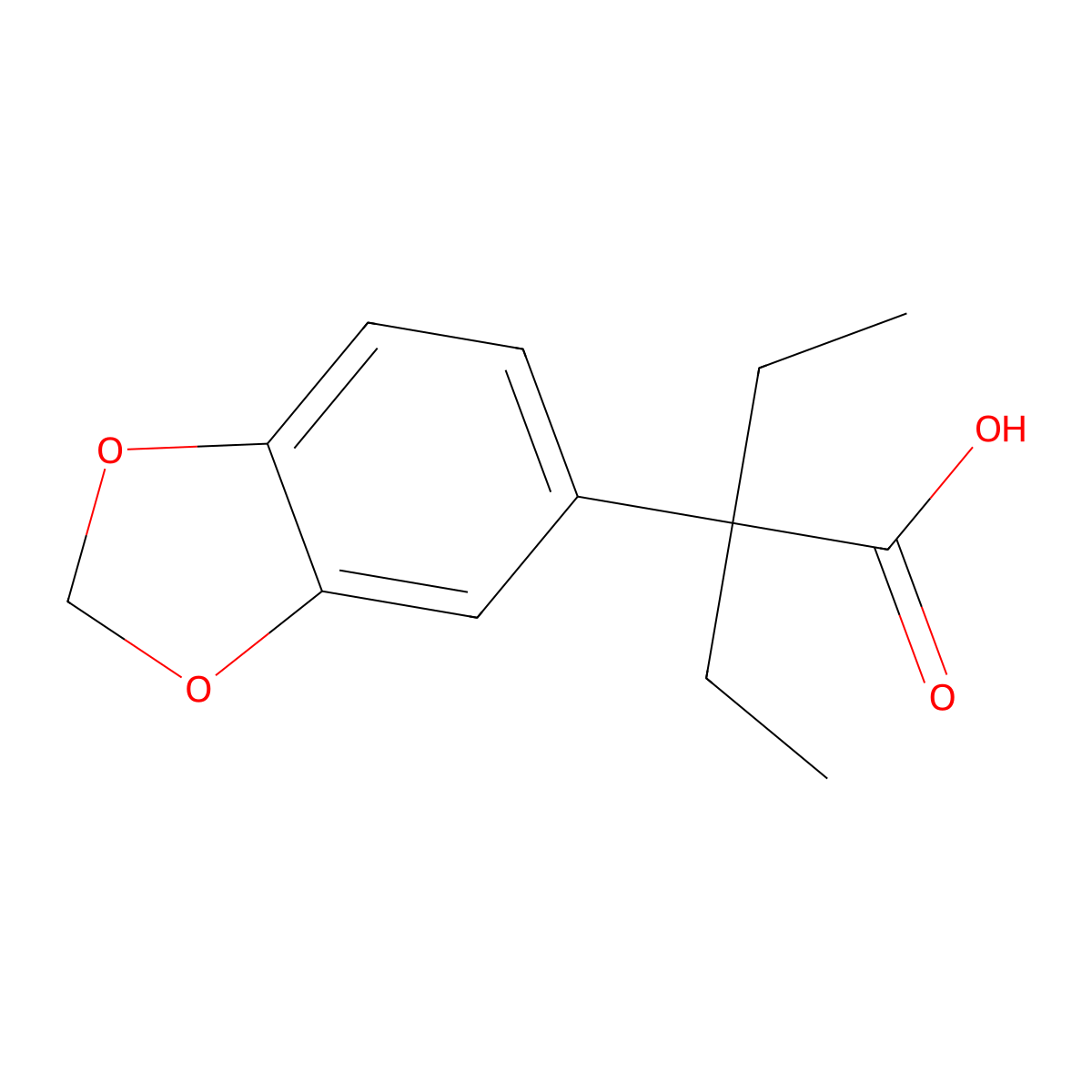 2-(1,3-Dioxaindan-5-yl)-2-ethylbutanoic acid molecular structure, CAS 1179291-42-9