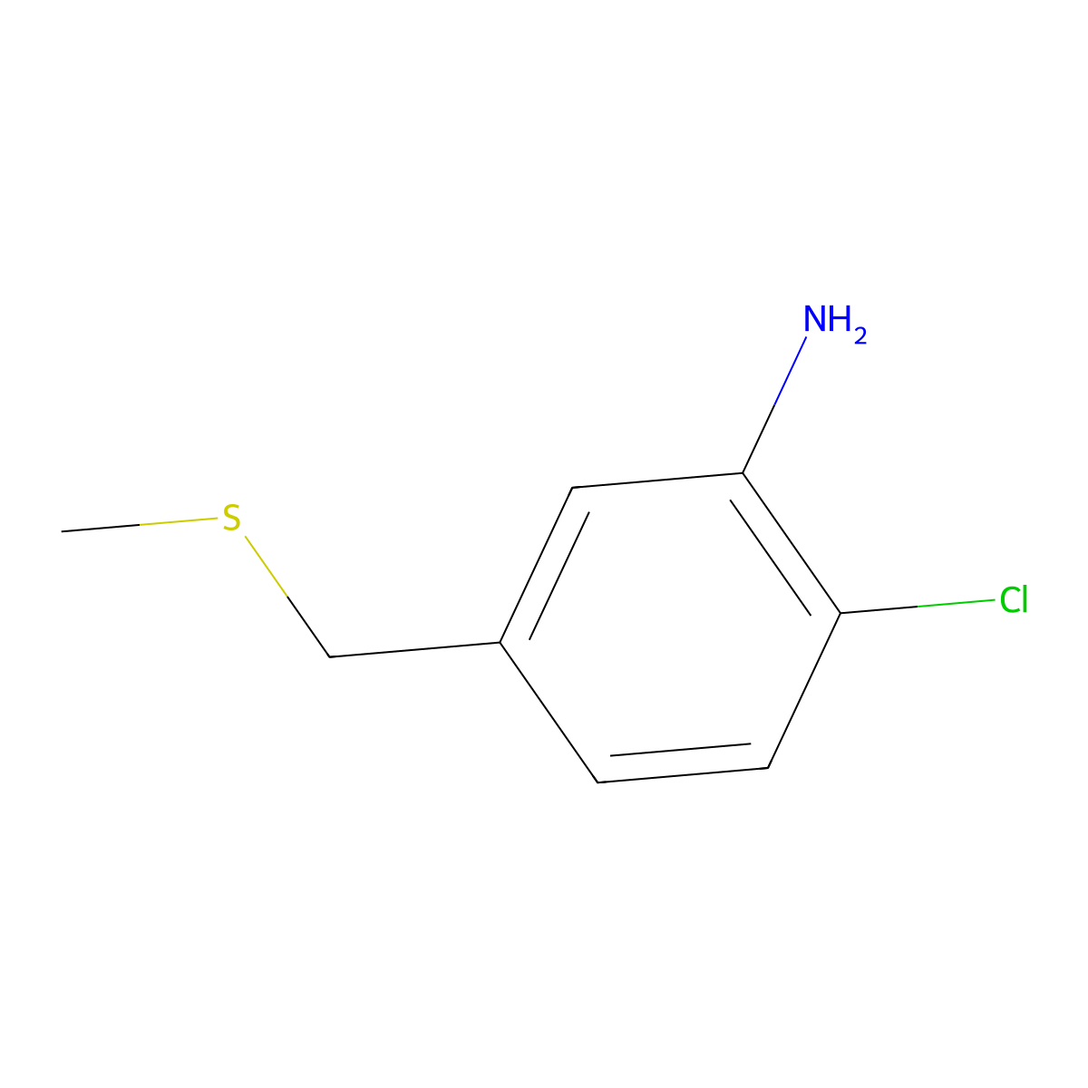 2-Chloro-5-[(methylsulfanyl)methyl]aniline molecular structure, CAS 1179294-51-9
