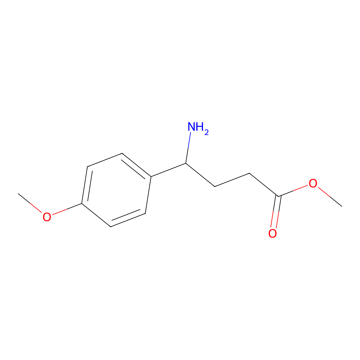 Methyl 4-amino-4-(4-methoxyphenyl)butanoate molecular structure, CAS 1179297-63-2