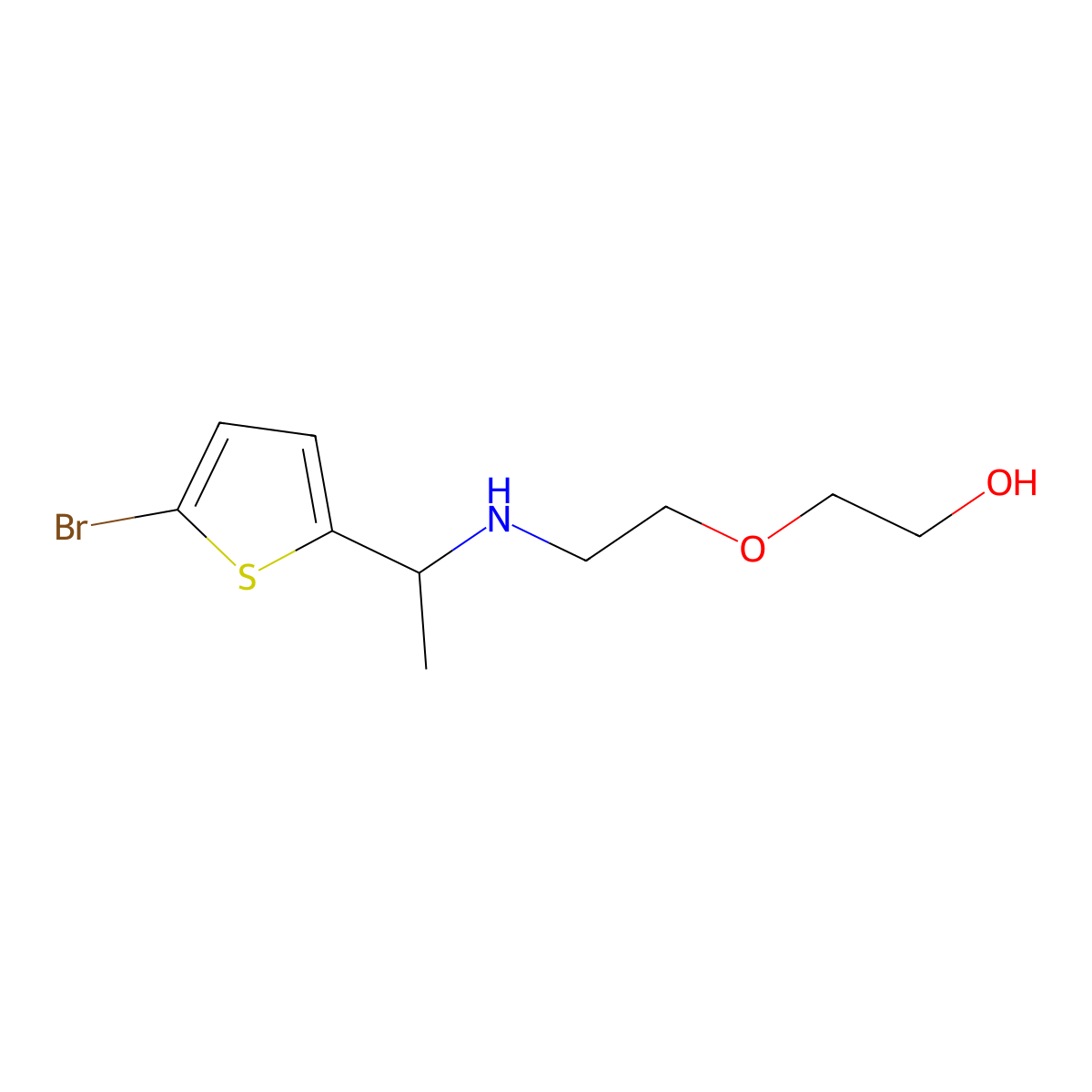 2-(2-{[1-(5-Bromothiophen-2-yl)ethyl]amino}ethoxy)ethan-1-ol molecular structure, CAS 1179297-65-4