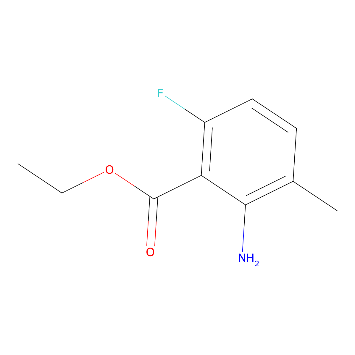 Ethyl 2-amino-6-fluoro-3-methylbenzoate molecular structure, CAS 1179297-85-8