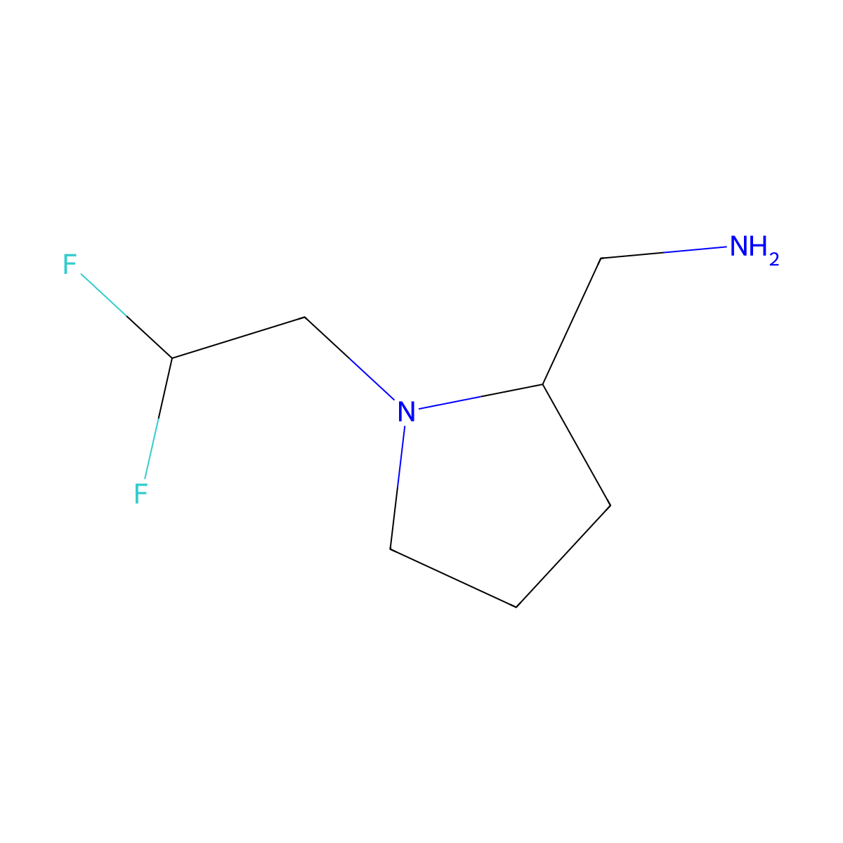 [1-(2,2-Difluoroethyl)pyrrolidin-2-yl]methanamine molecular structure, CAS 1179299-77-4