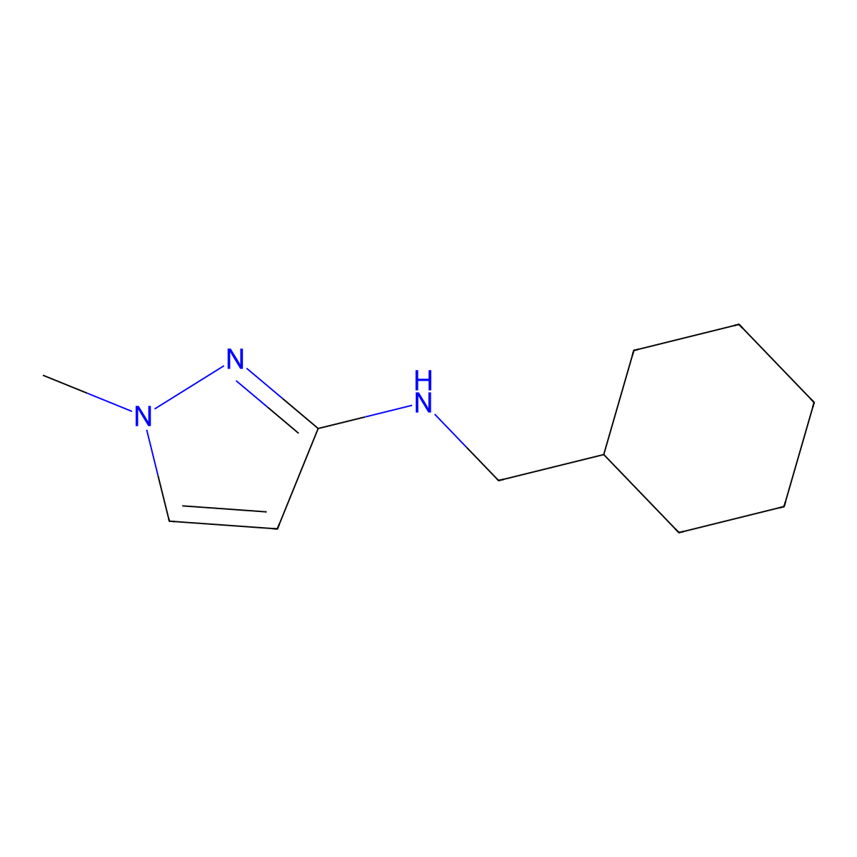 N-(cyclohexylmethyl)-1-methyl-1H-pyrazol-3-amine molecular structure, CAS 1179300-32-3