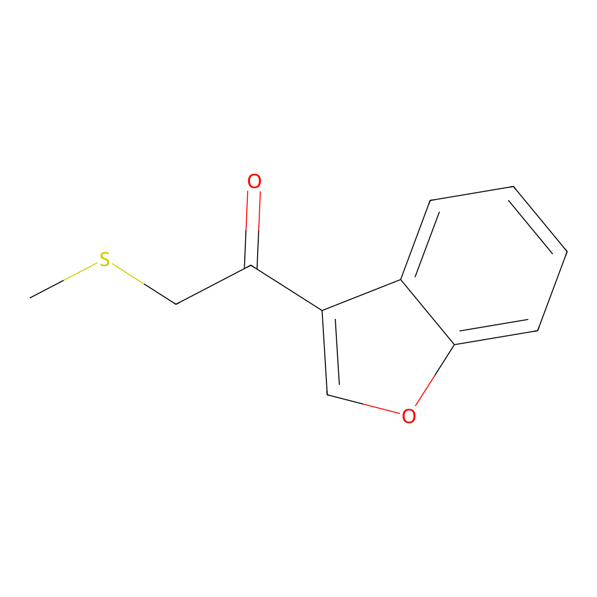 1-(1-Benzofuran-3-YL)-2-(methylsulfanyl)ethan-1-one molecular structure, CAS 1179301-35-9