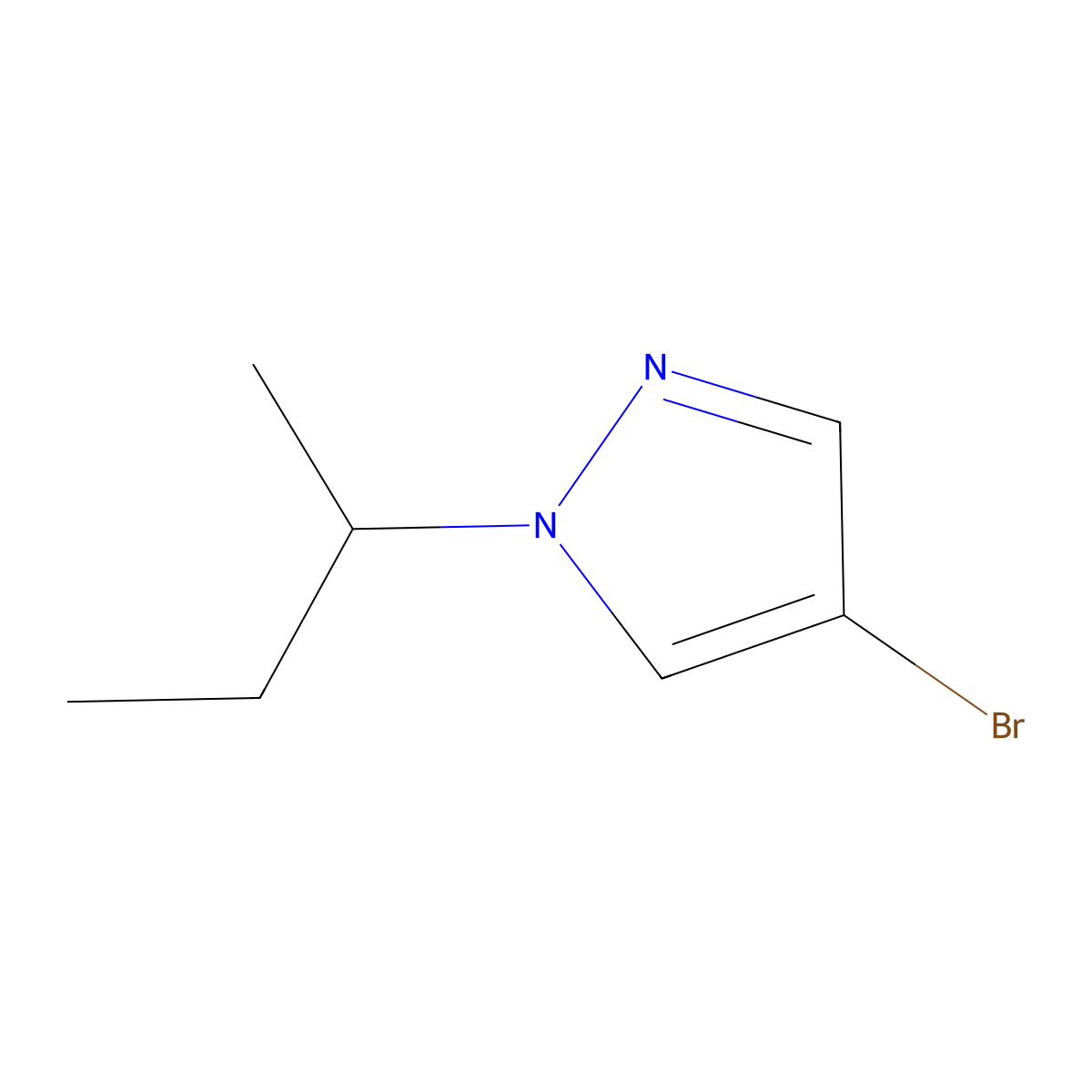4-Bromo-1-(1-methylpropyl)-1H-pyrazole molecular structure, CAS 1179304-86-9
